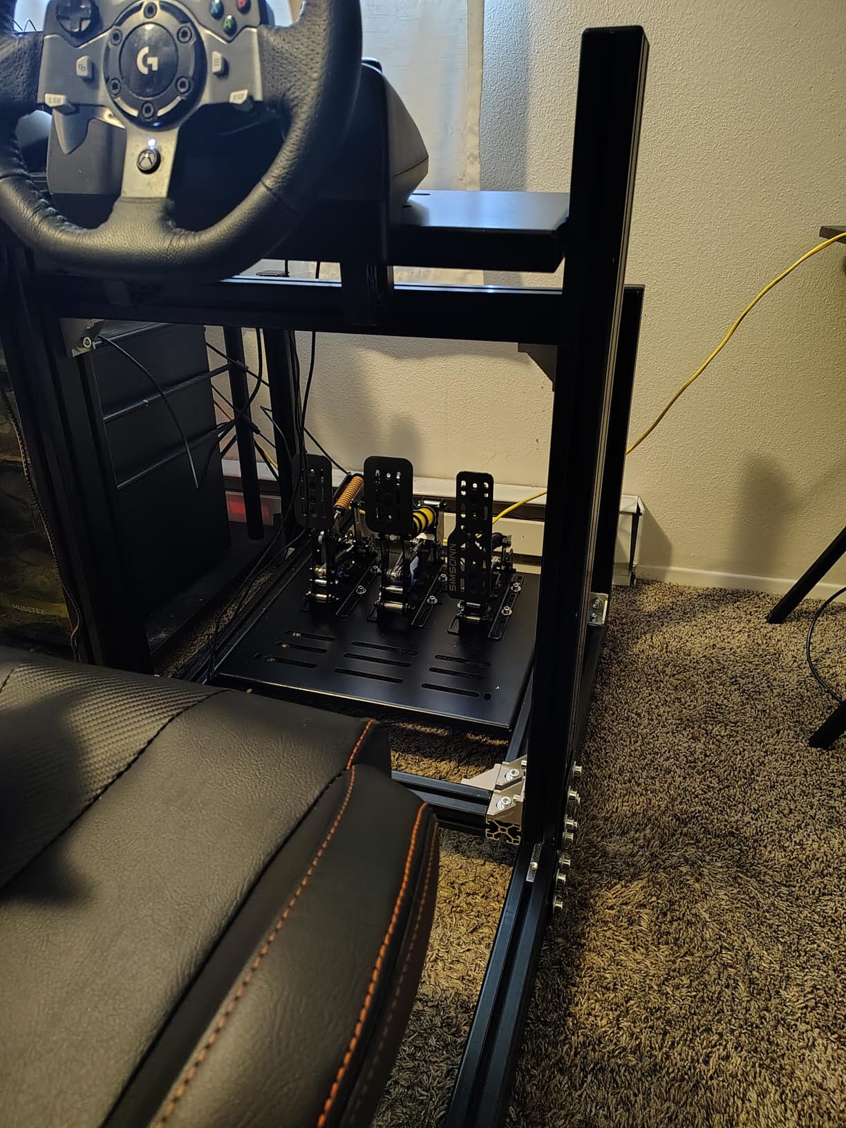 Anman GT/F1 Sim Racing Cockpit 8040 Aluminium Profile Racing Stand, Adjustable Cockpit Modular Design Supports DIY Assembly, Fit for Logitech GPRO, for Fanatec CSLDD Direct Drive Steering Wheel customer photo 1