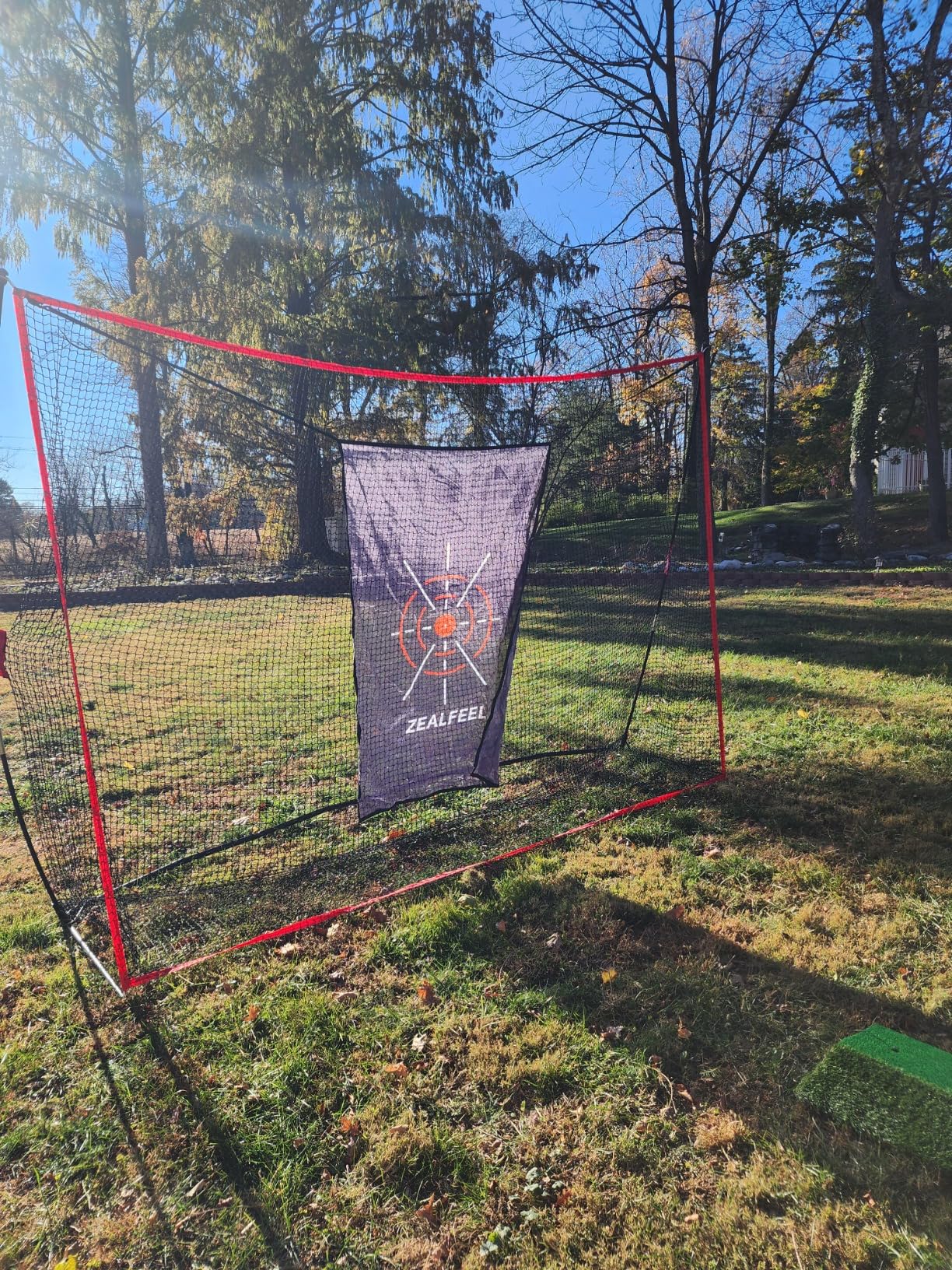 ZEALFEEL Golf Net, 10x7ft Practice Net with Chipping Net, Foldable Mat, Silk Target, 8 Tees, 6 Balls, Carry Bag, Golf Hiting Nets for Backyard Driving Chipping Indoor Outdoor Use customer photo 2