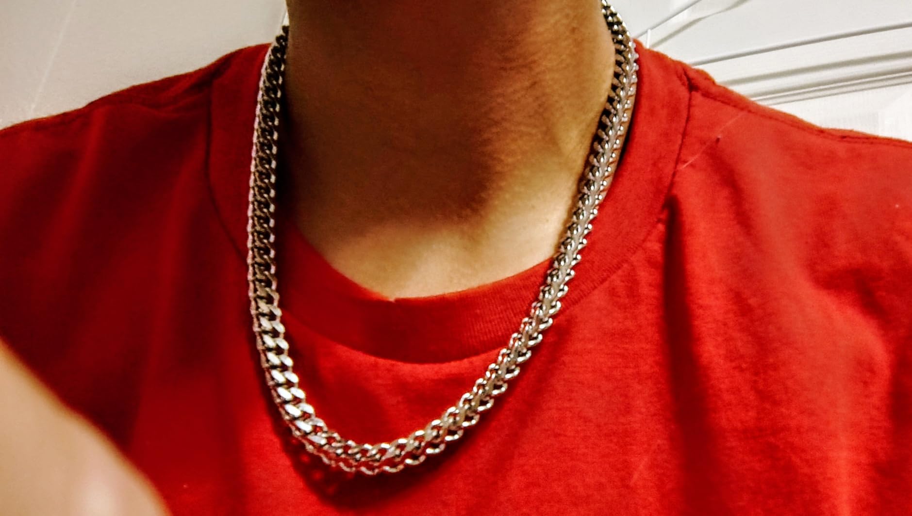 HZMAN Franco Chain for Men 3mm/4mm/5mm/6mm Stainless Steel Men's Chain Square Box Link Chain Necklace 16-30 Inch customer photo 2