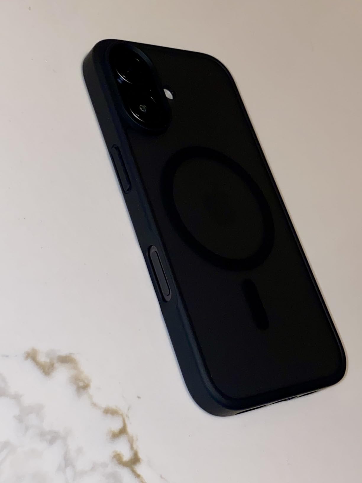 SUPFINE Magnetic for iPhone 14 Case & iPhone 13 Case (Compatible with MagSafe)(Military Grade Drop Protection) Translucent Matte Shockproof Phone Cover, Black customer photo 2