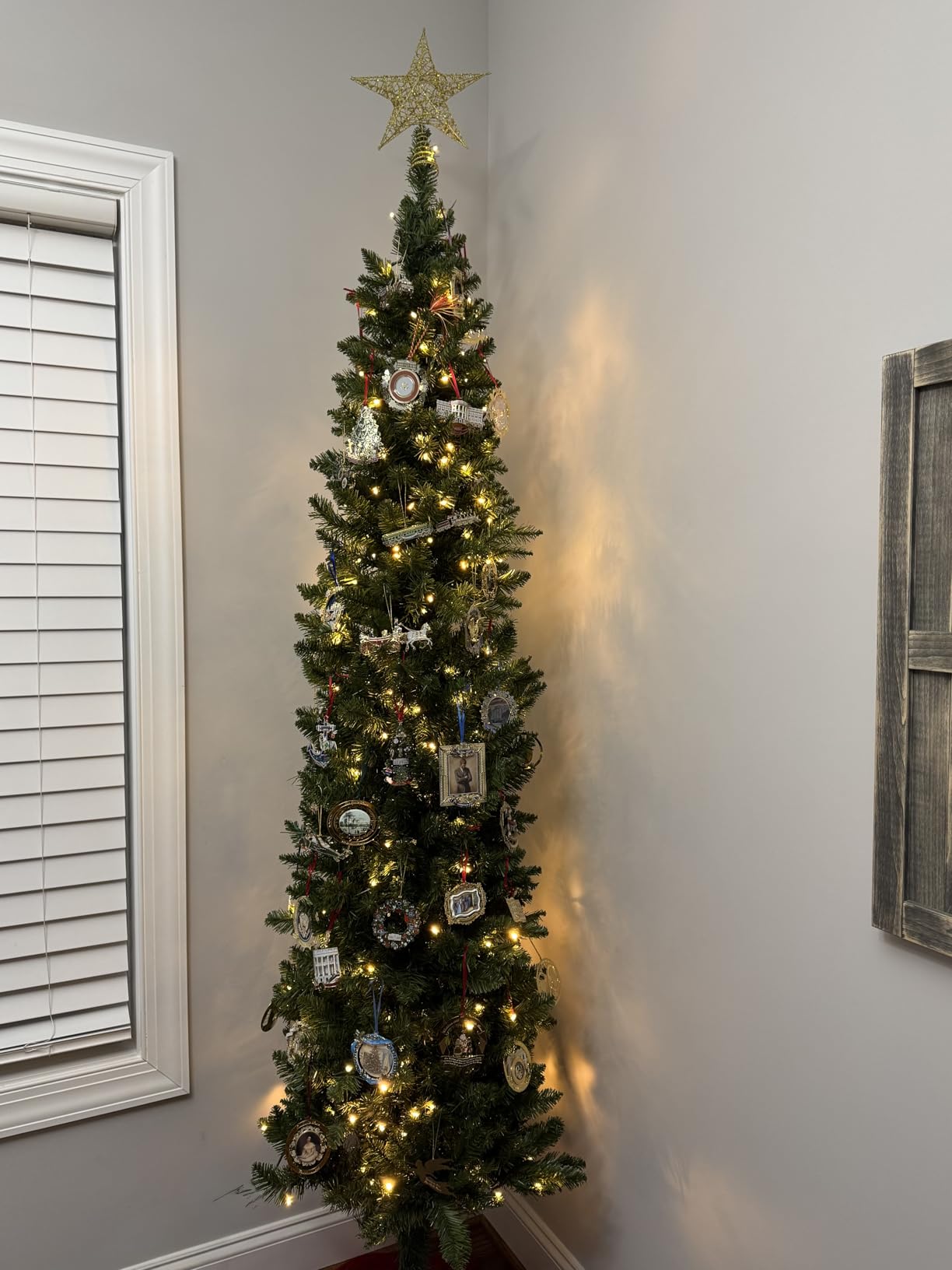 Christmas Tree Toppers Xmas Glitter Silver Hollow Star Treetop Topper for Christmas Tree Decoration customer photo 2