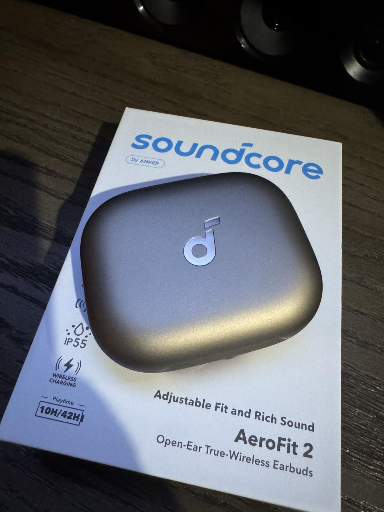 soundcore AeroFit 2 by Anker, Open-Ear Headphones, Real-Time Translation Earbuds, 4 Adjustable Positions for Every Ear Size, 2x Richer Bass, Hi-Res, 42H Playtime, IP55, AI Clear Calls, Wireless Charging customer photo 2