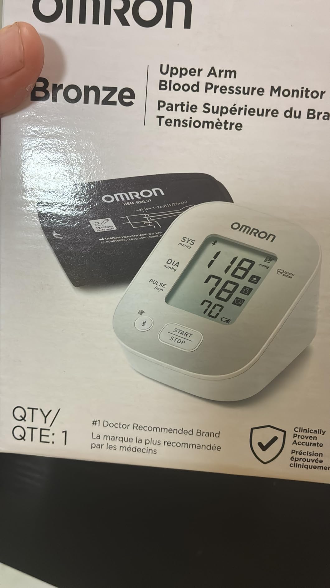 OMRON Bronze Blood Pressure Monitor for Home Use & Upper Arm Blood Pressure Cuff - #1 Doctor & Pharmacist Recommended Brand - Clinically Validated - Connect App customer photo 2