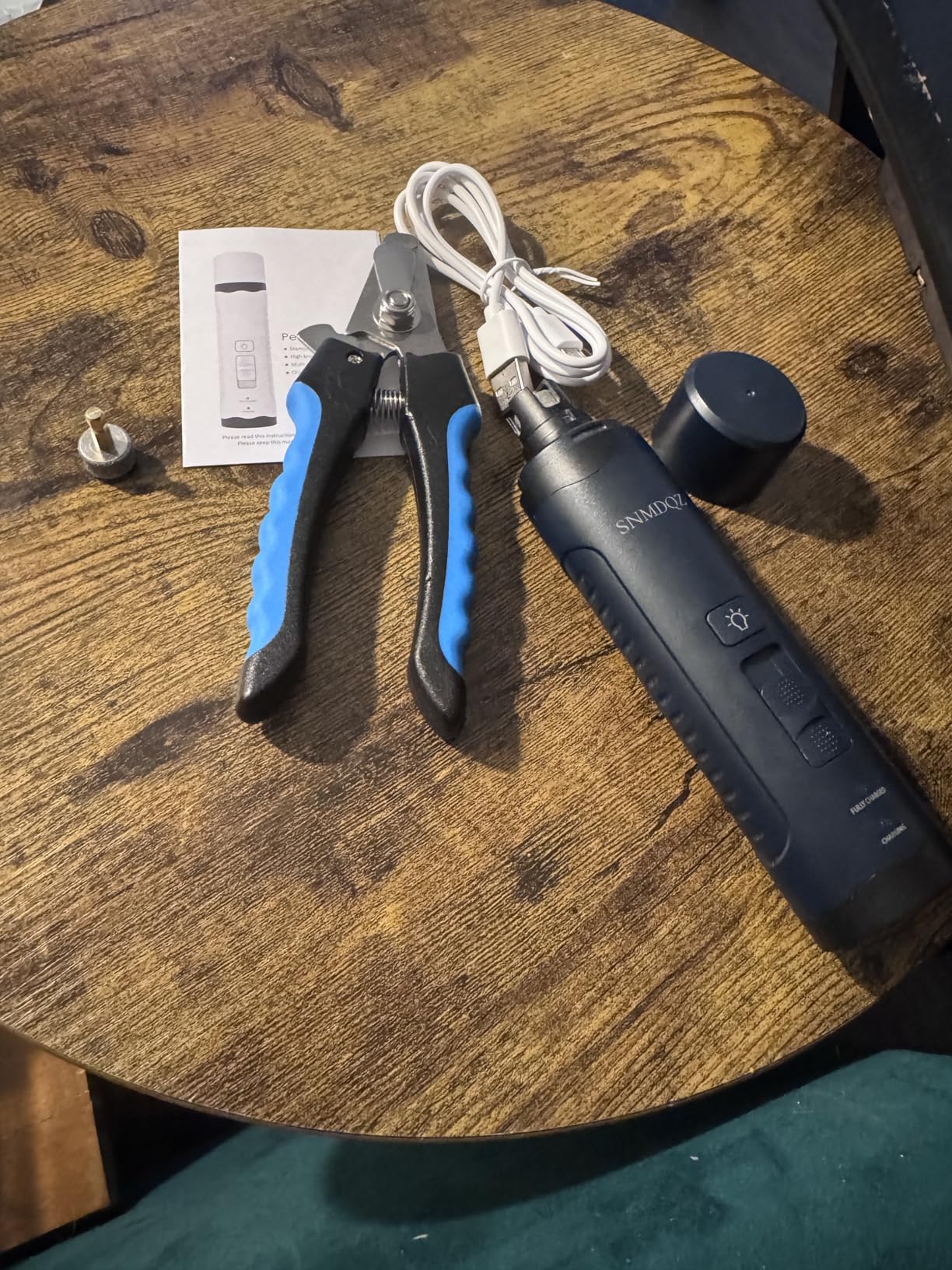 Dog Nail Grinder, Dog Nail Trimmers, and Clippers Kit with 2 LED Lights. Super Quiet Electric Pet Nail Grinder, Rechargeable, for Small, Medium, and Large Dogs & Cats, 2 Diamond Grinding Wheels. customer photo 1