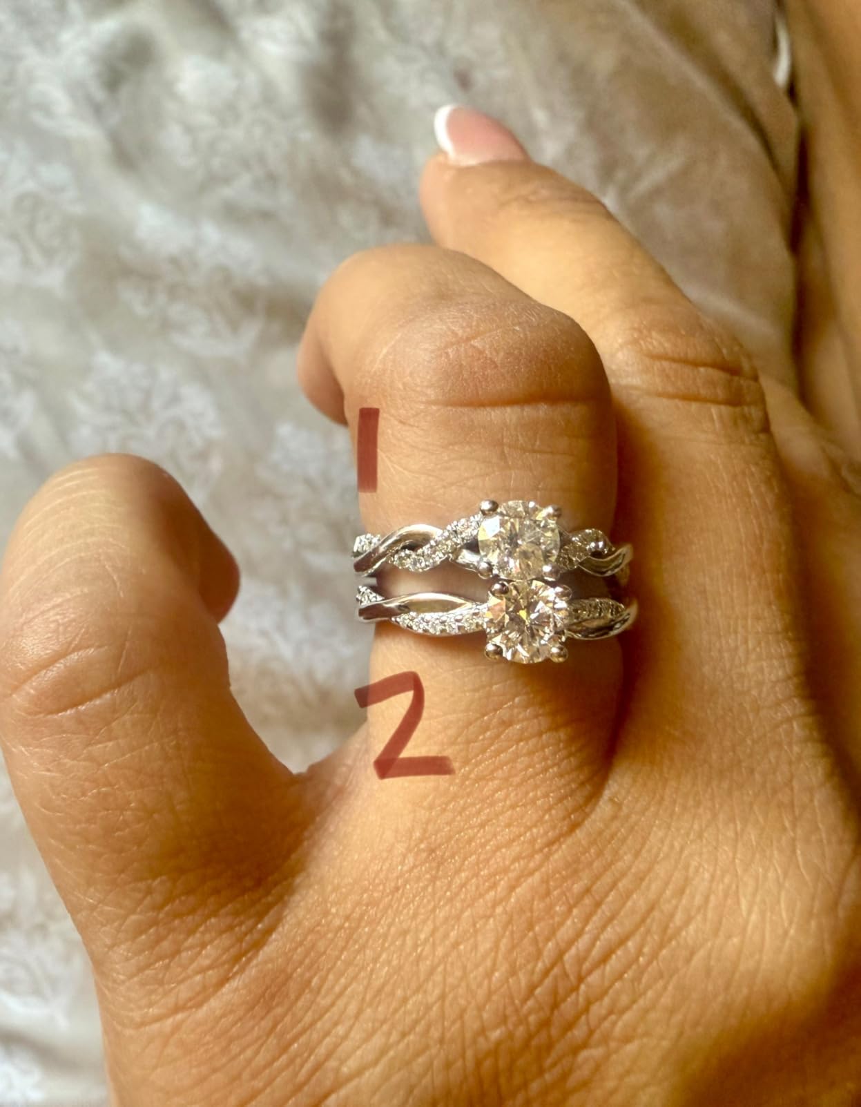 Symphony of Vows 0.4-1.1 Ct. Tw. Lab Grown Diamond Petite Twisted Vine Ring in Sterling Silver (0.3-1 Carat Main Stone) Engagement Promise Anniversary Wedding Ring for Women (D-E, VS Clarity) customer photo 1