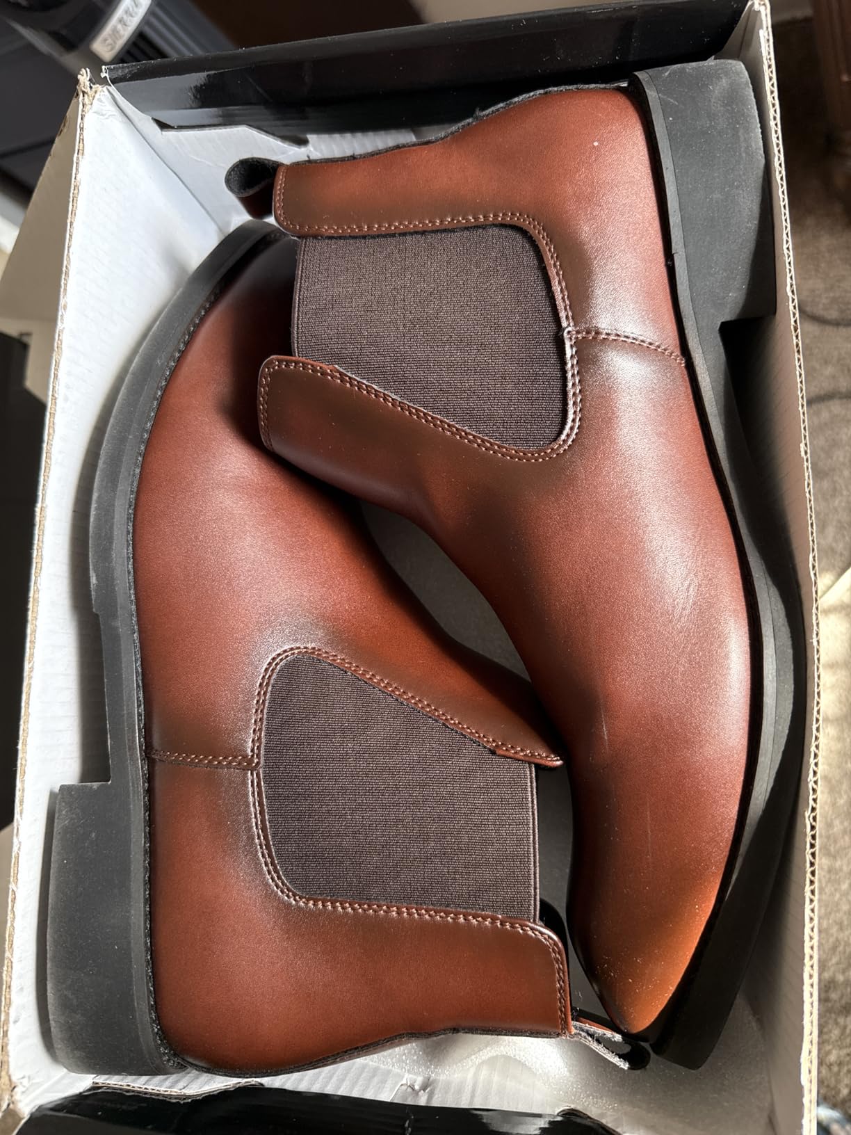 SANNAX Men's Chelsea Boots Classic Business Leather Shoes Casual Dress Ankle Boot customer photo 1