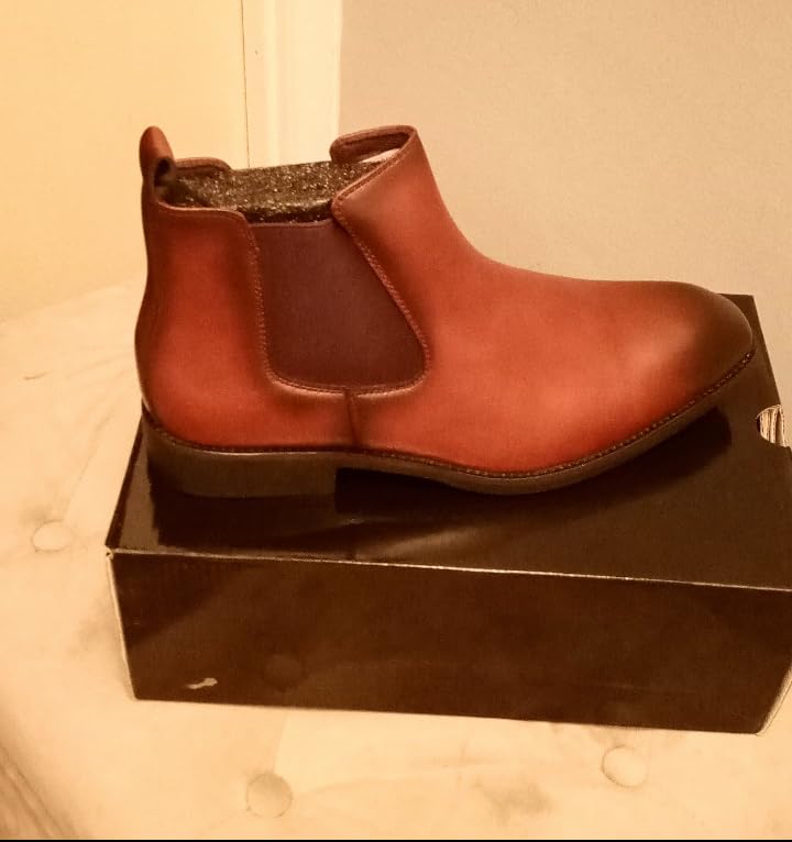 SANNAX Men's Chelsea Boots Classic Business Leather Shoes Casual Dress Ankle Boot customer photo 2