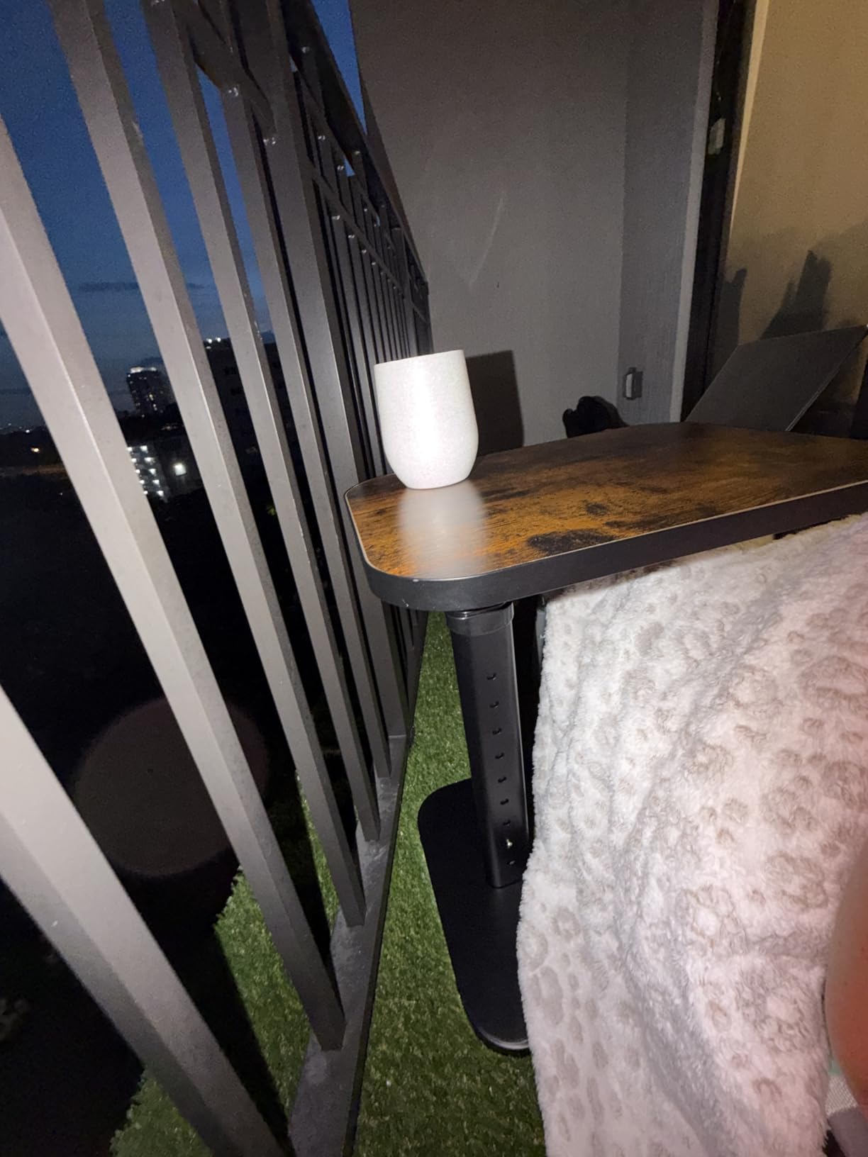 Kitstorack TV Tray Table, Adjustable Height & Flip-Top & Rounded Metal Corners, Snack Table for Couch, Sofa, Bed, Chair, Living Room, C Shaped End Side Table for Eating, Dinner or Laptop, Small Spaces customer photo 2