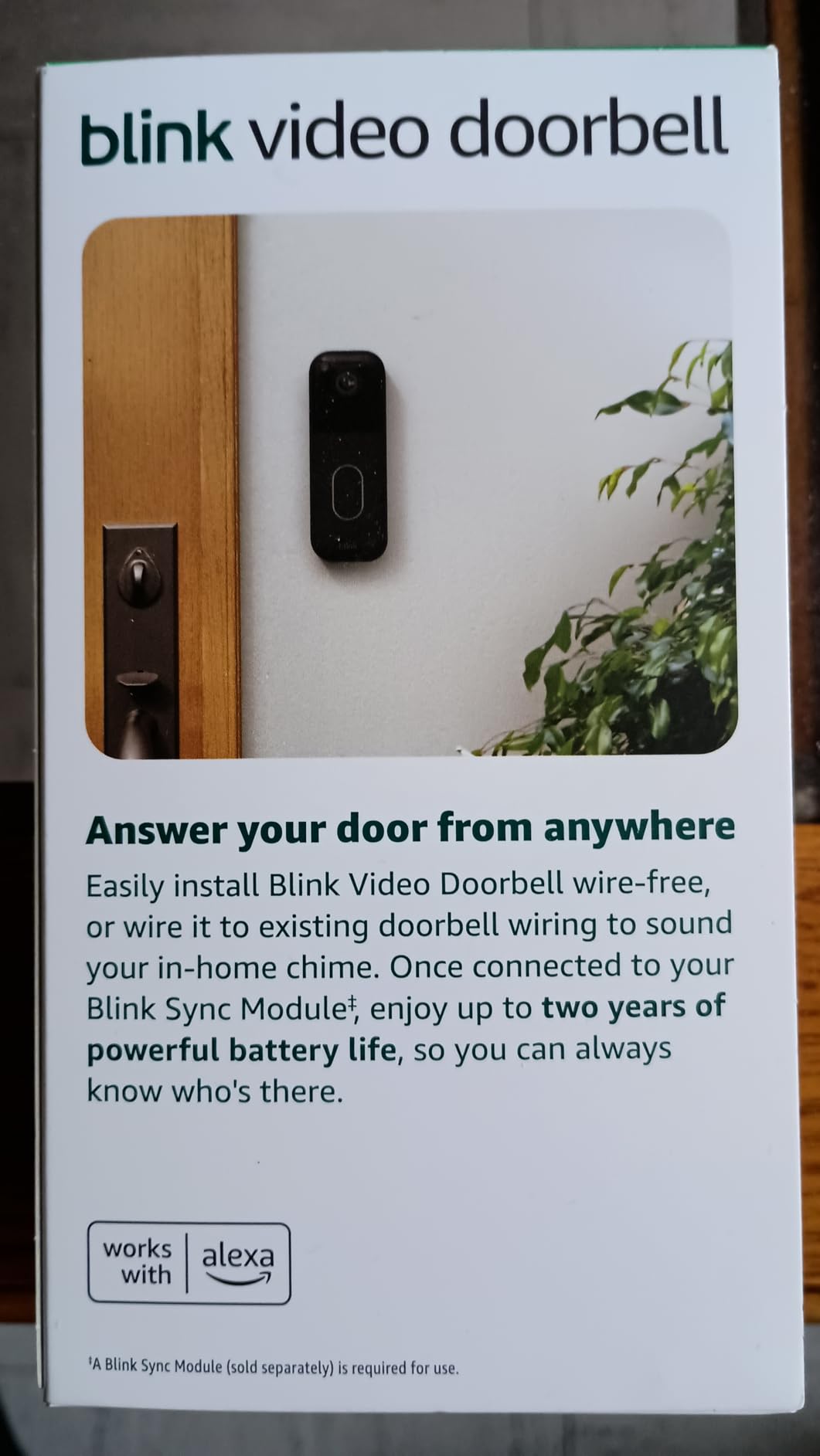 Blink Video Doorbell - Head-to-toe HD view, two-year battery life, and simple setup customer photo 1