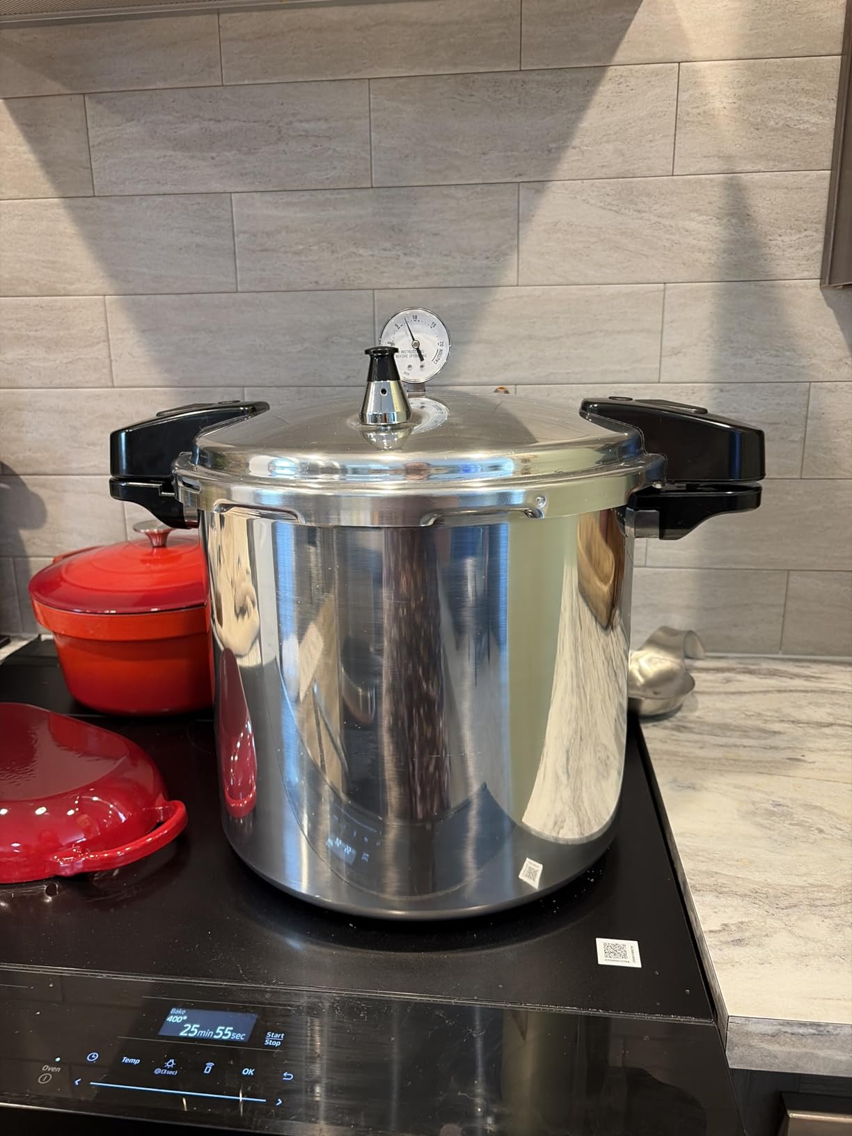 MegaChef 24 Quart Large Capacity Aluminum Stovetop Pressure Cooker for Induction and Gas Stove-Tops customer photo 1