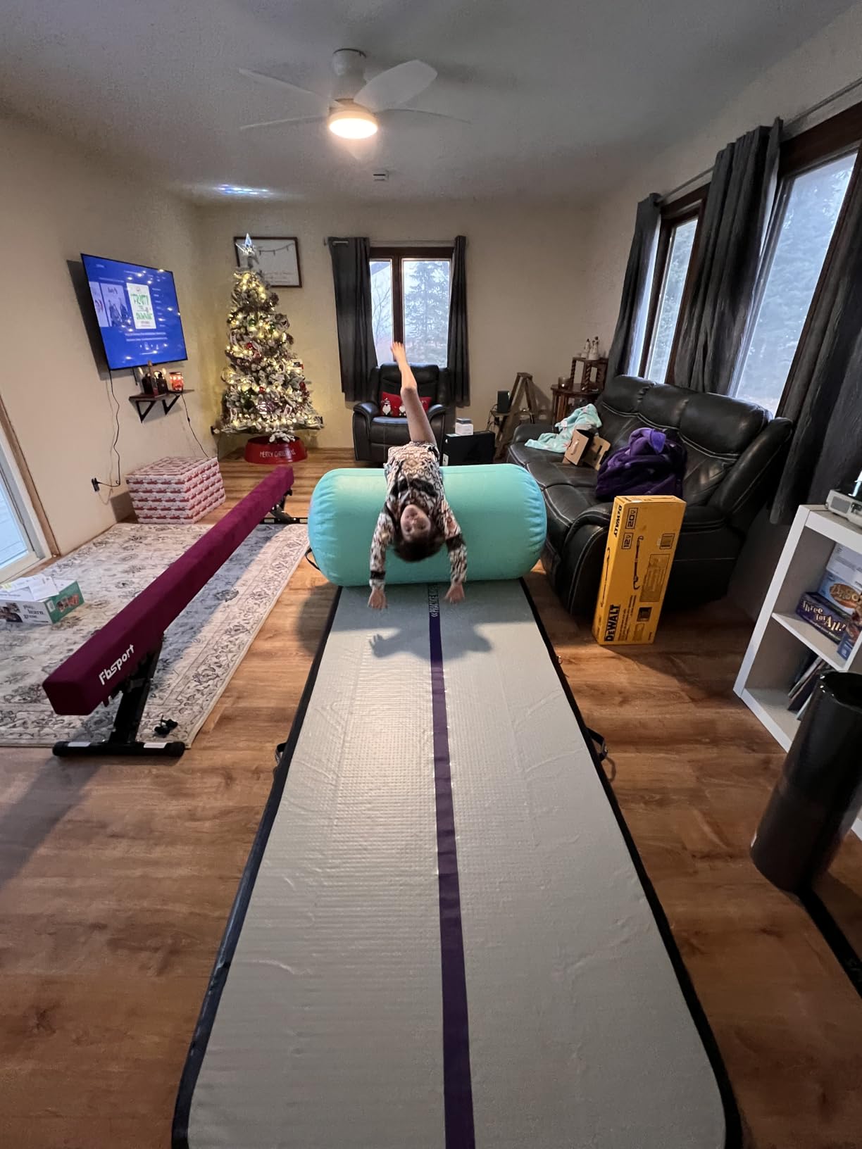 FBSPORT 8ft Adjustable Balance Beam: High and Low Floor Beam Gymnastics Equipment for Kids/Adults, Gymnastics Beam for Training, Practice, Physical Therapy and Professional Home Training with Legs customer photo 1