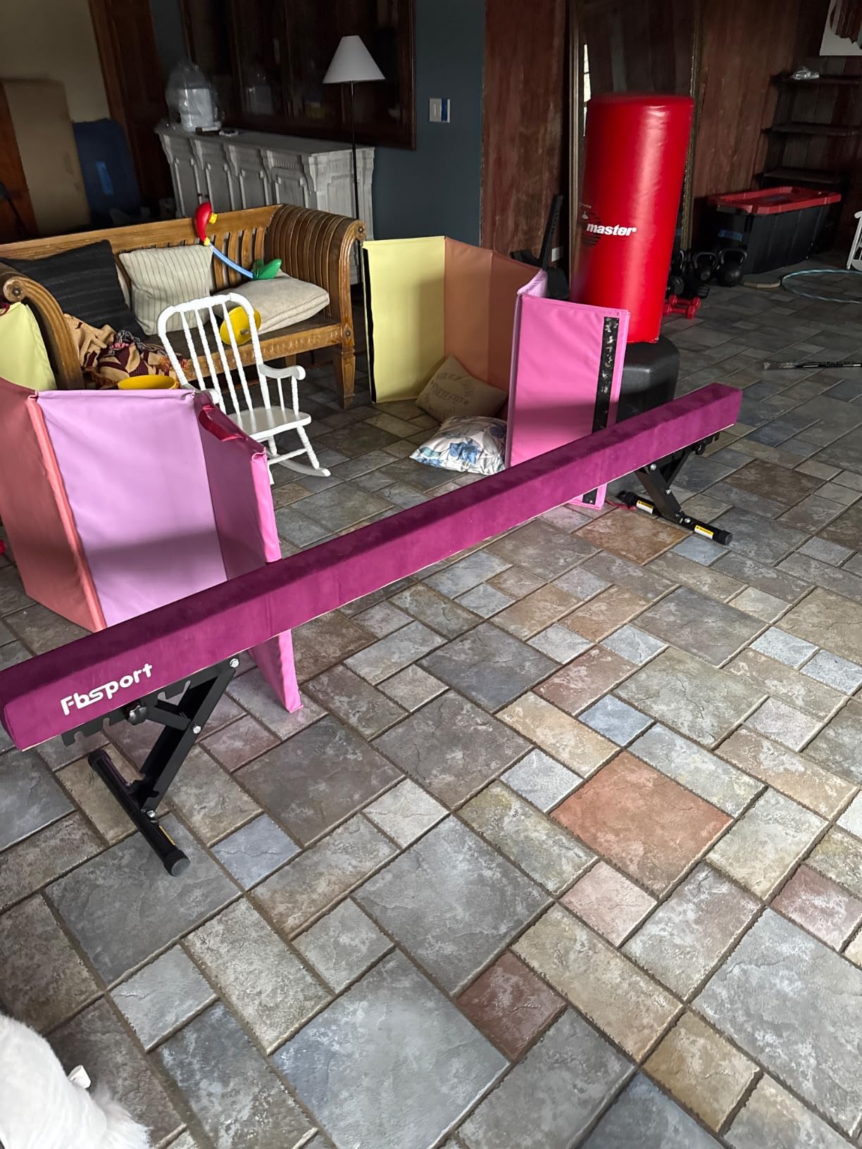 FBSPORT 8ft Adjustable Balance Beam: High and Low Floor Beam Gymnastics Equipment for Kids/Adults, Gymnastics Beam for Training, Practice, Physical Therapy and Professional Home Training with Legs customer photo 2