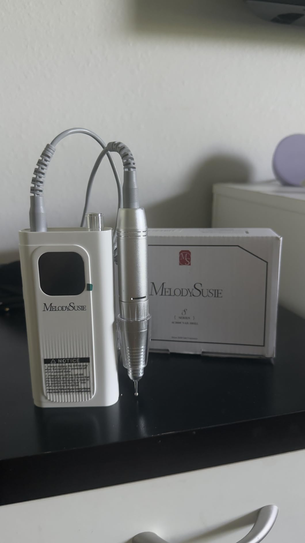 MelodySusie Entry-Level Clip-On Rechargeable Essential Nail Drill, SC300F 30000RPM E-File with LCD Display for All Manicure Shaping & Gel Removal, Ideal for Training,Nail Art Practice & Home Use, Pink customer photo 2