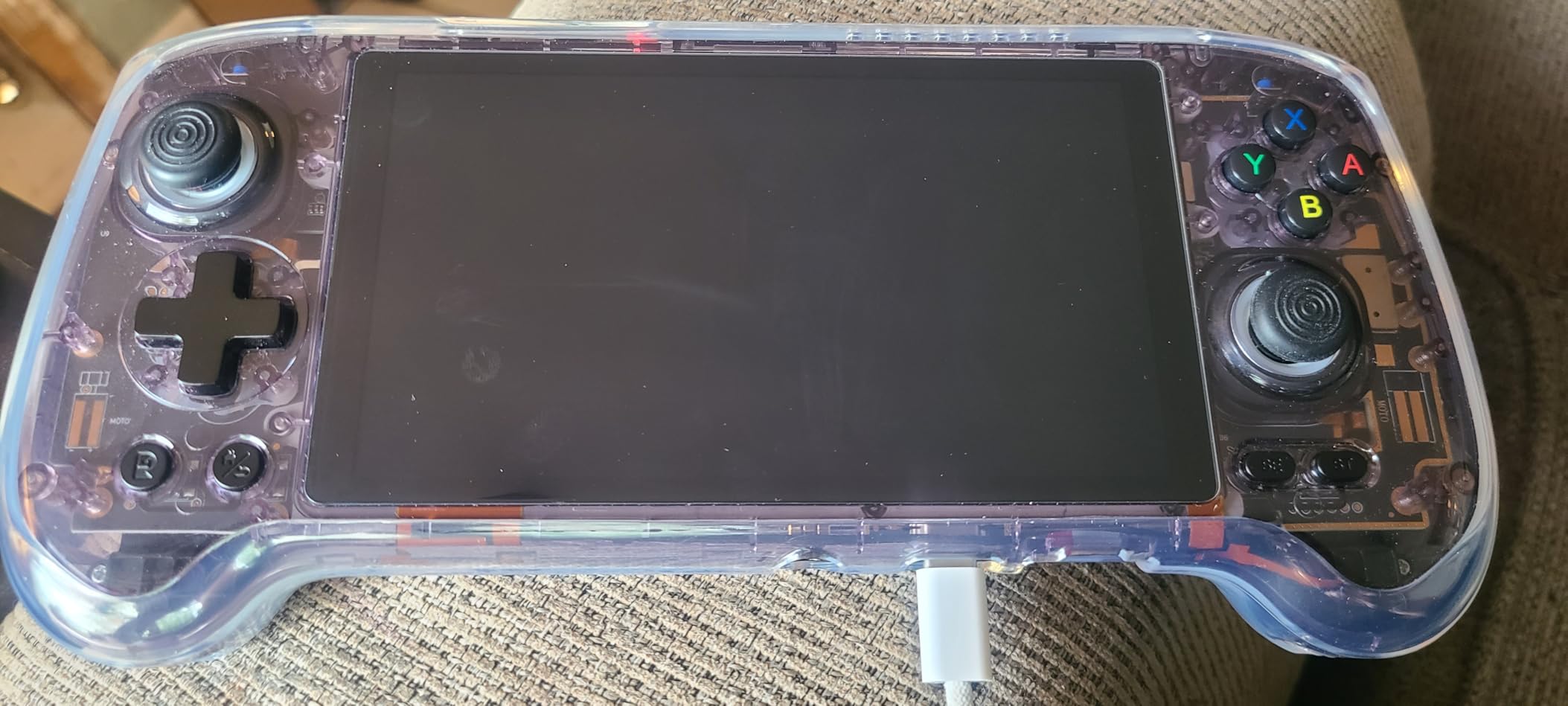 Anbernic RG556 Retro Handheld Game Console, Android 13 System Unisoc T820 Processor 5.48 Touch Inch AMOLED Screen 5500mAh Battery (Transparent Blue) customer photo 2