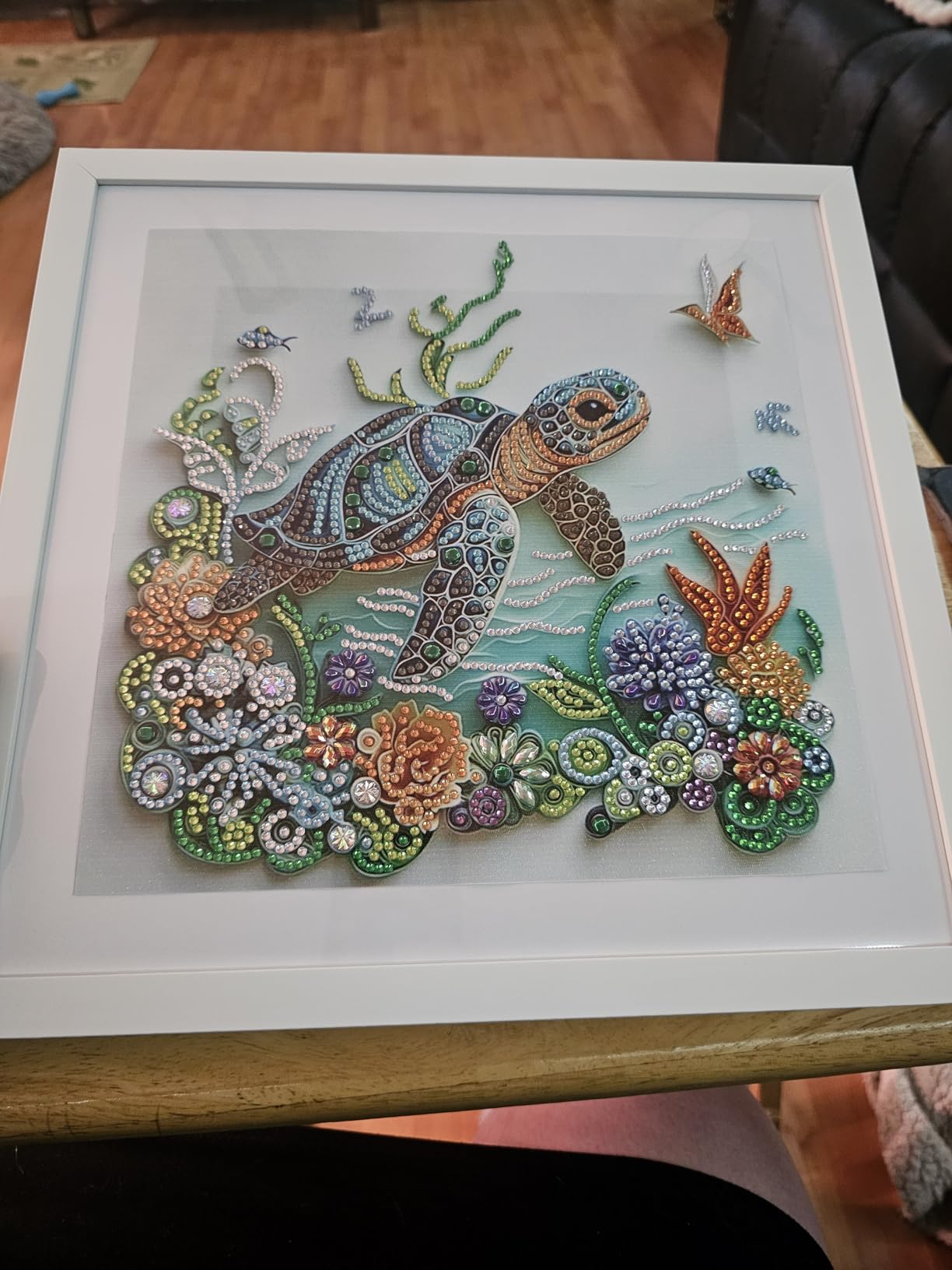ZQEATRY Sea Turtle Animal Special Shape Diamond Art Kits for Adults, 5D Diamond Painting Kits for Beginner, DIY Diamond Crystal Rhinestones Painting Kits for Home Wall Decor Gift 11.8 X 11.8inch customer photo 1