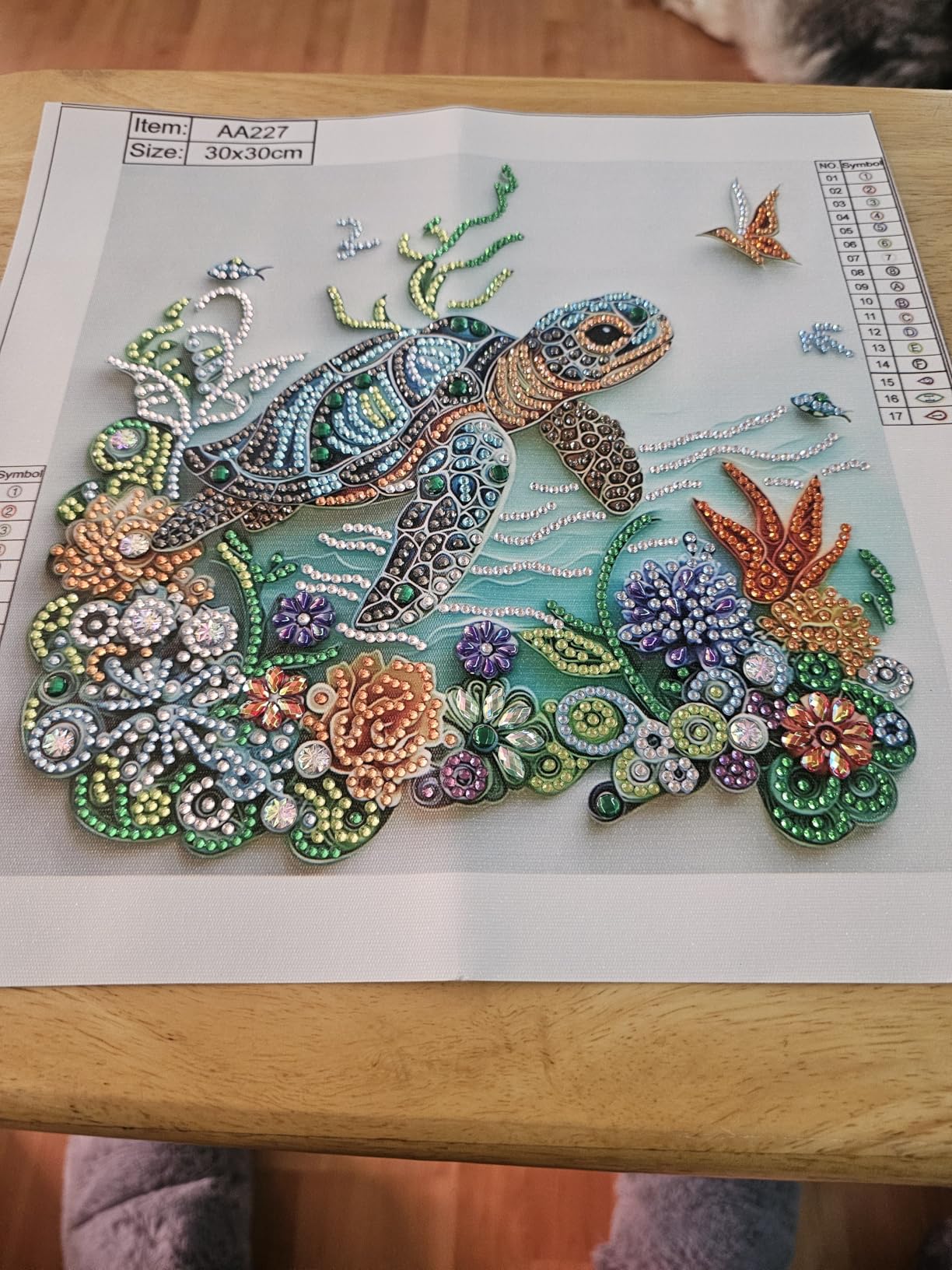 ZQEATRY Sea Turtle Animal Special Shape Diamond Art Kits for Adults, 5D Diamond Painting Kits for Beginner, DIY Diamond Crystal Rhinestones Painting Kits for Home Wall Decor Gift 11.8 X 11.8inch customer photo 2