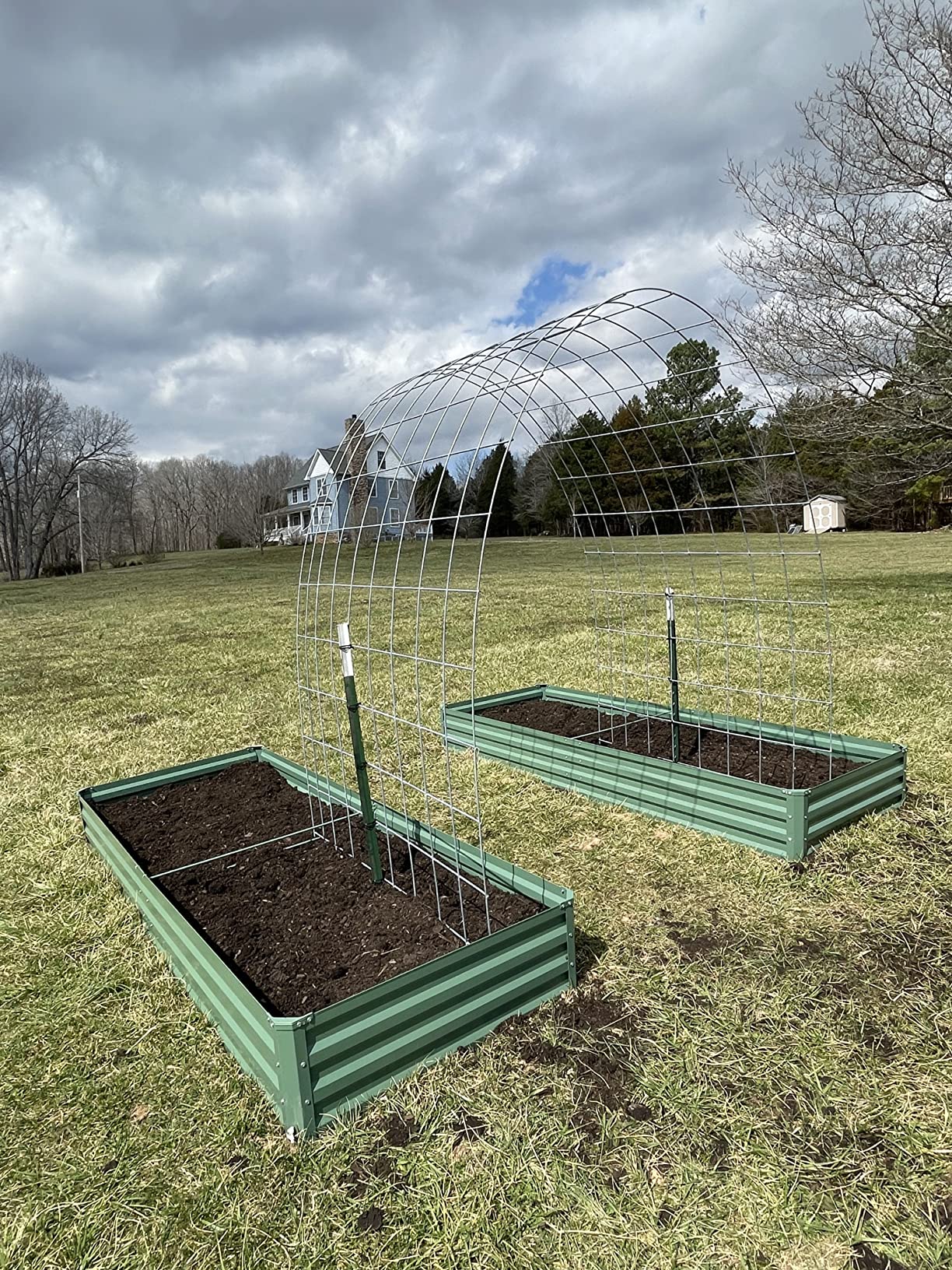 Ohuhu Raised Garden Bed with Cover Outdoor, 4x2x1 FT Galvanized Metal Planter Box with PVC Greenhouse Cover, Protects Plants from Frost Birds Insects, 3-in-1 Gardening Set customer photo 2