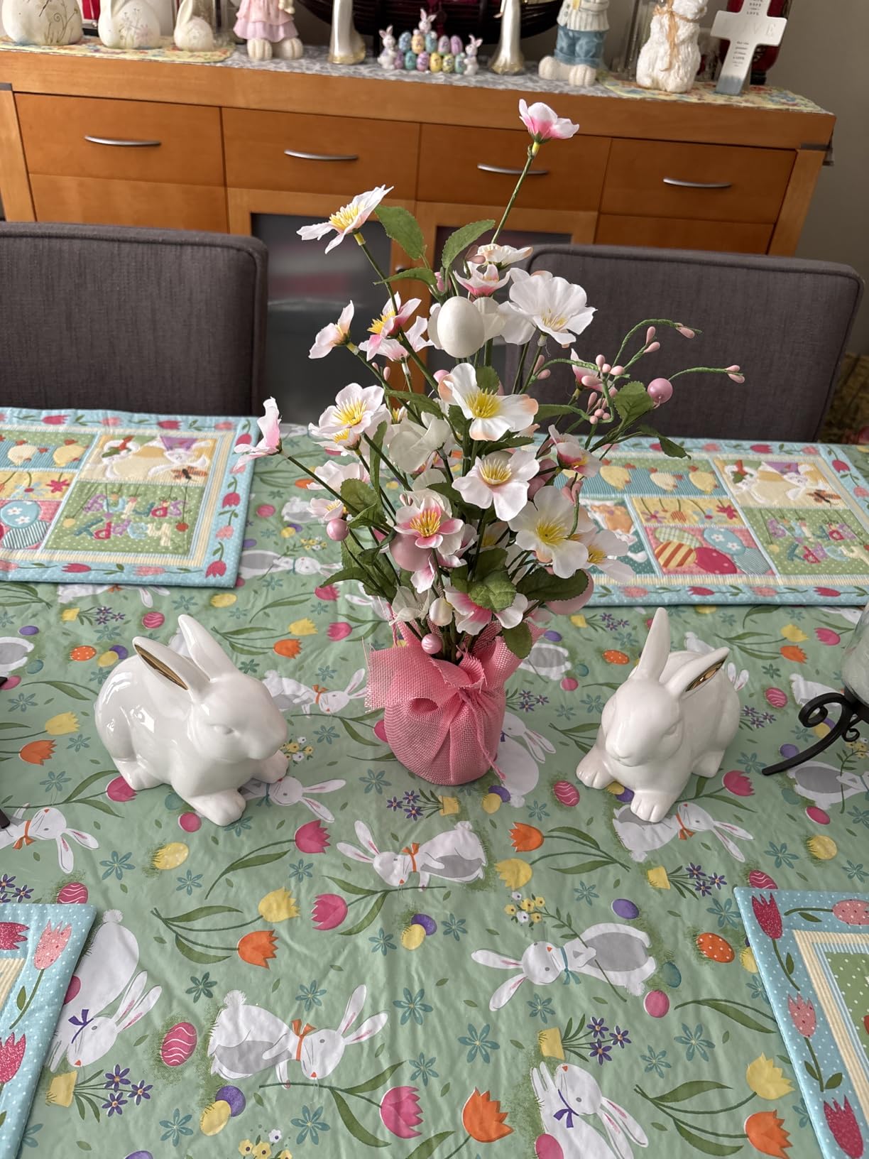 Super Holiday Easter Decorations, 18 Inch Artificial Easter Pink Egg Flower Tree Tabletop Decorations, for Home Party Wedding Holiday Spring Summer Decor. customer photo 1