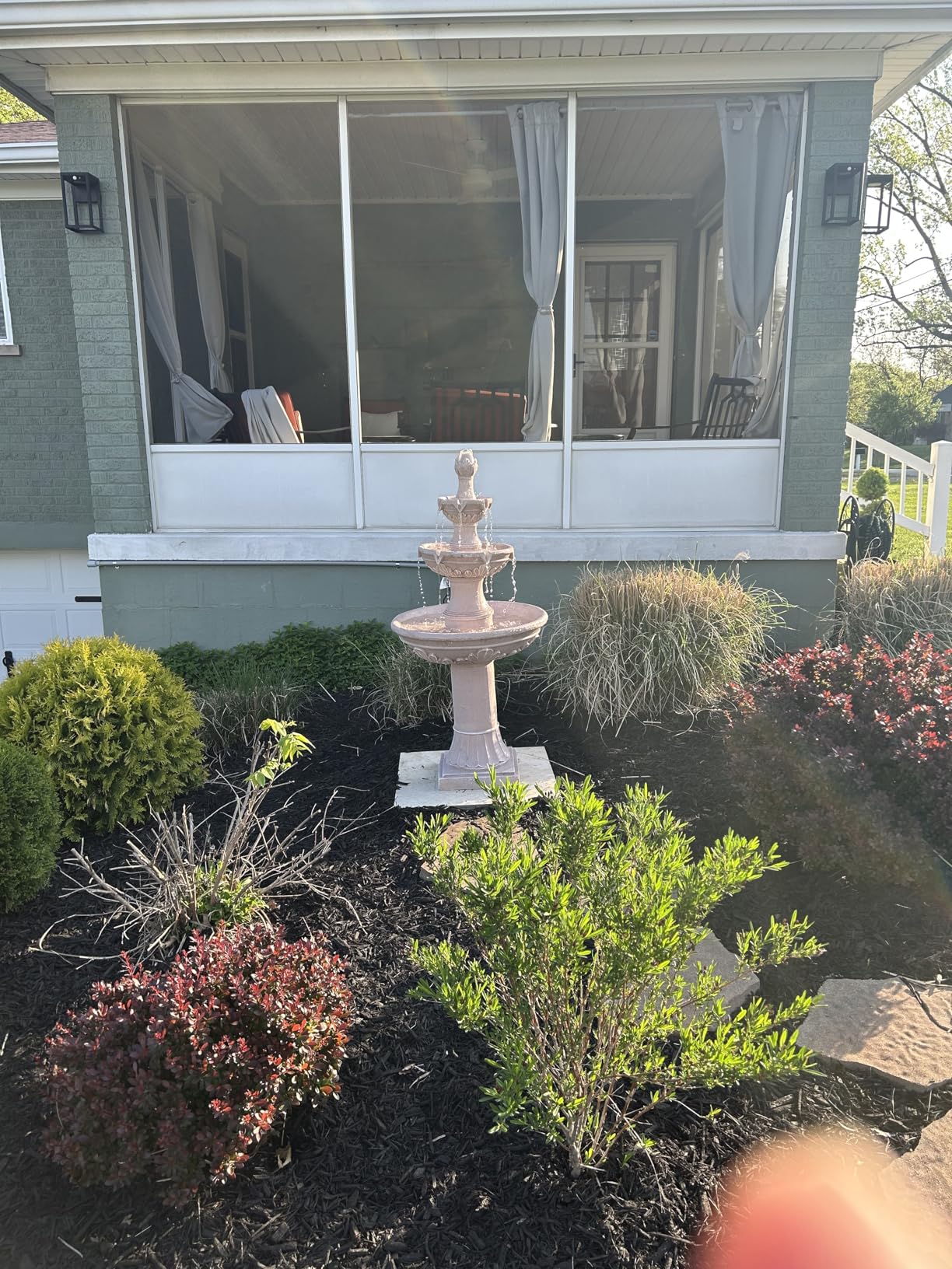 Italian Outdoor Water Fountains Garden Decor - 48.4''H Fountains and Waterfalls Outside, Large Cascading Indoor Floor-Standing Resin Bubbler Fountain Features W/Pump for Patio, Yard and Home customer photo 2