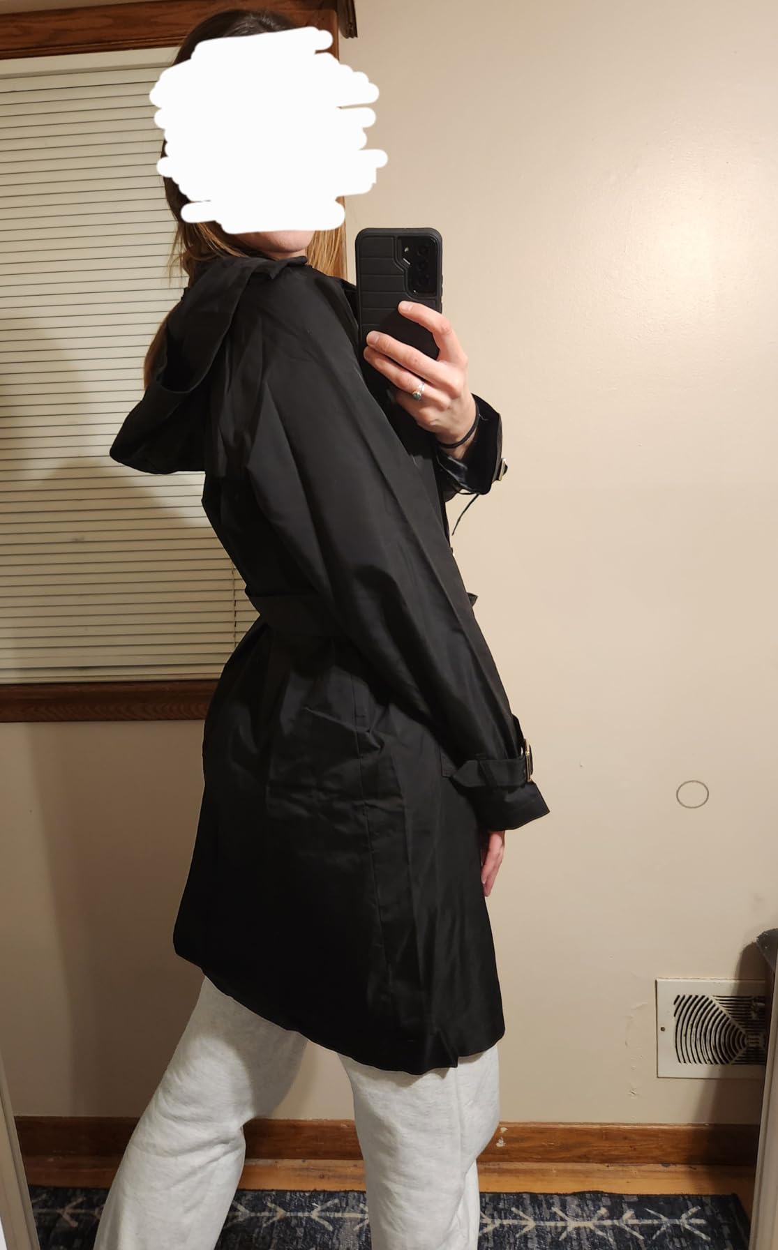 Michael Kors Women's Double Button Trench Coat With Belt and Detachable Hood customer photo 2