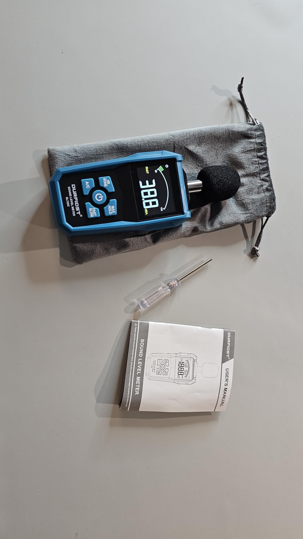 Decibel Meter, DURFICST Sound Level Meter with LCD Color Screen, 30-130dB SPL Meter with A/C Weighting, Data Hold, MAX/MIN, dB/SONE Unit, FAST/SLOW Response, for Home, Office, Factory, Noisy Neighbors customer photo 2