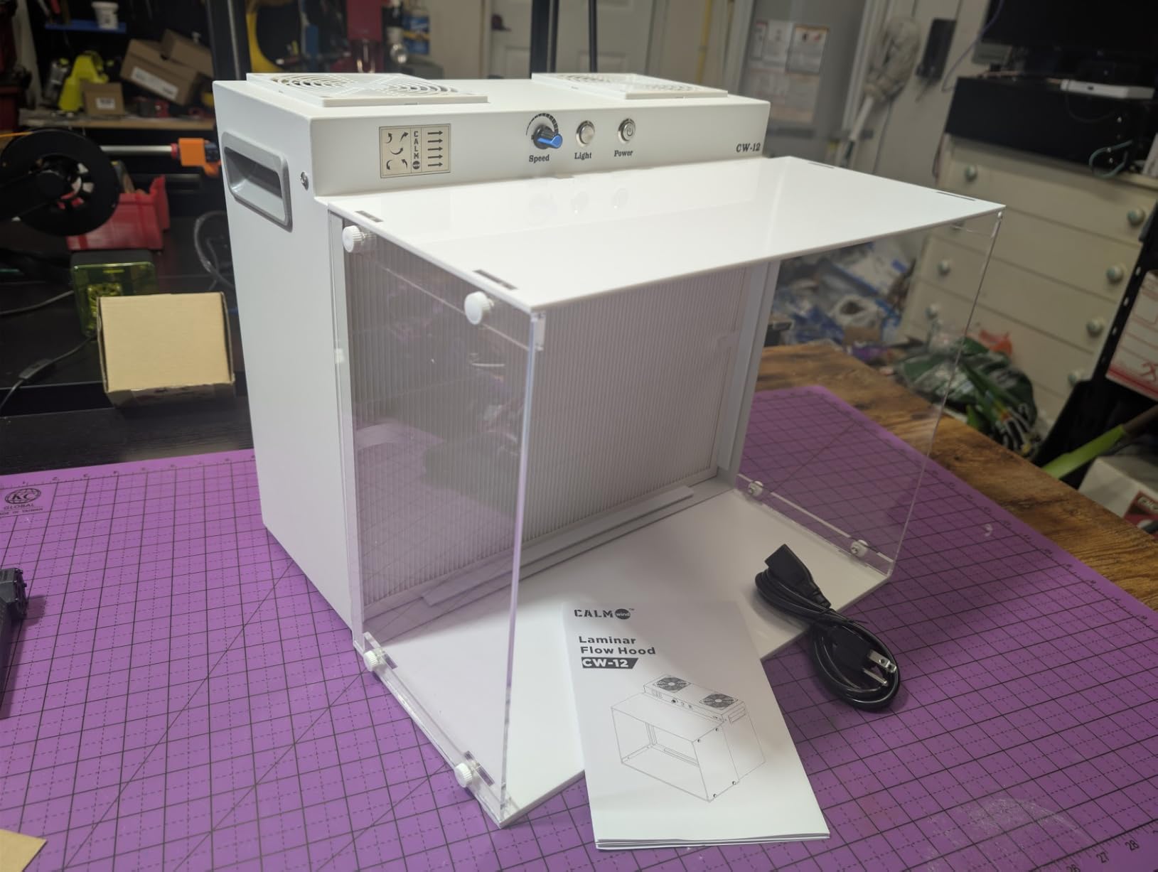 Laminar Flow Hood with HEPA H12 Filter, FFU, 17.3