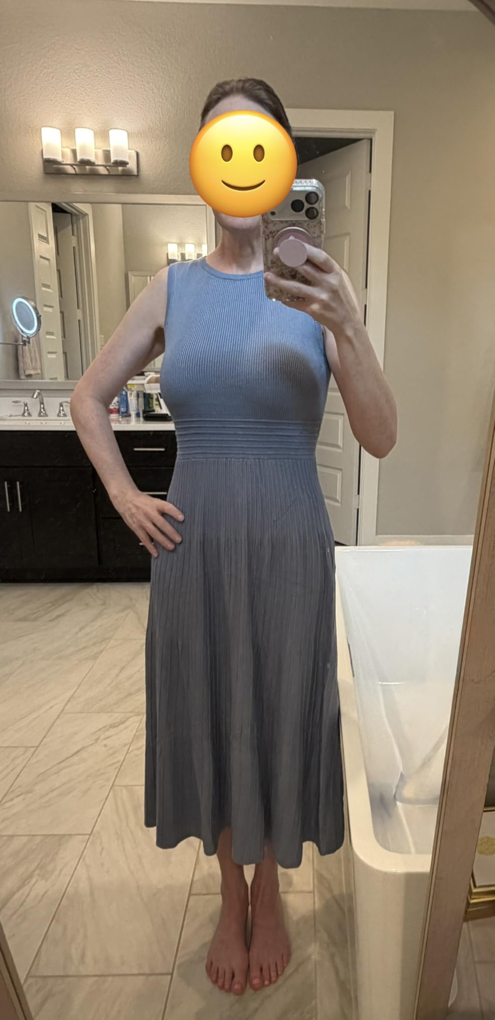 Spring Casual Dresses for Women 2026 Summer Business Work Midi Sleeveless A Line Pleated Cocktail Dress customer photo 2