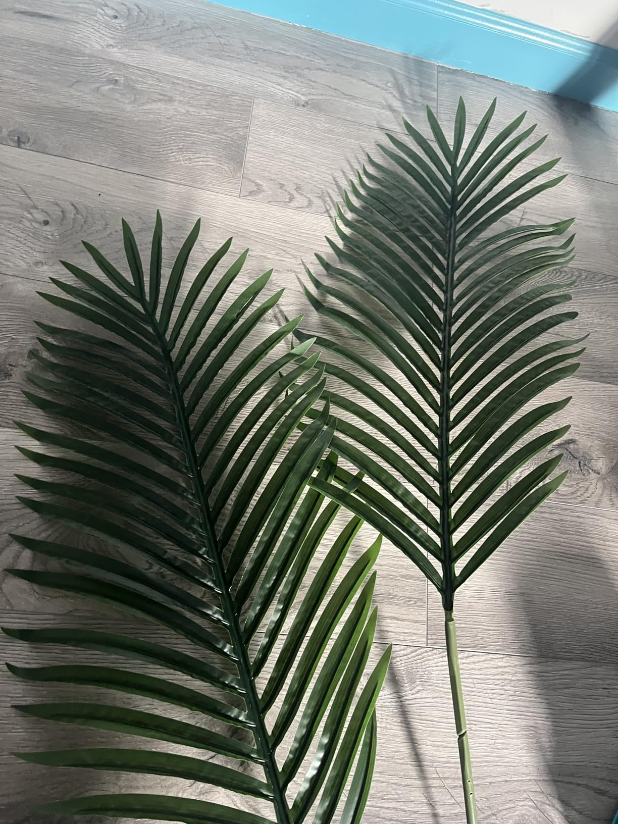 6FT Artificial Palm Tree, Tall Faux Palm Tree Indoor with Fake Plants Tall, Artificial Plants with Lifelike Leaves for Home Office Decor (White) customer photo 2