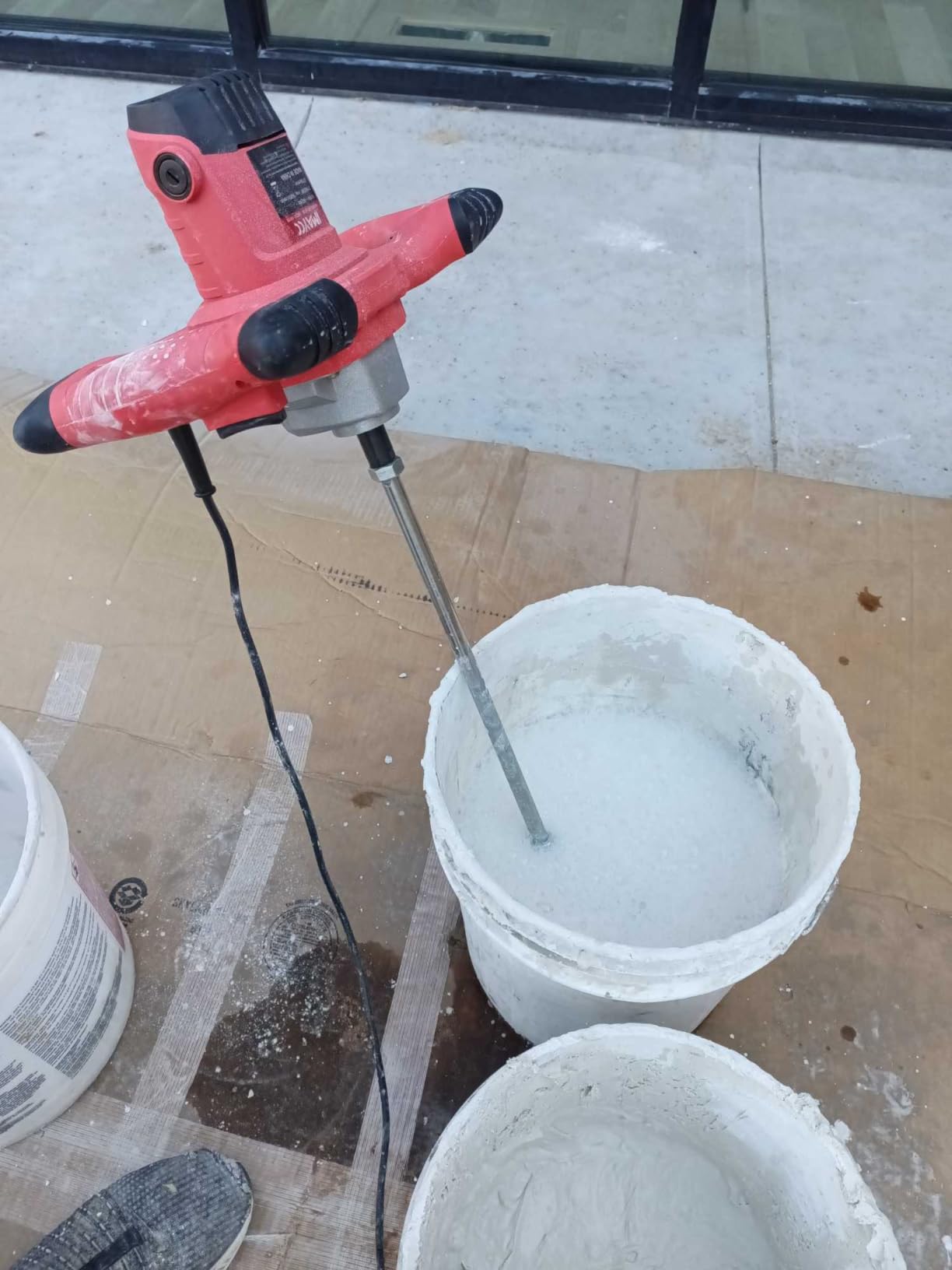 IMAYCC Cement Mixer 2100W, Portable Concrete Mixer, 110V Handheld Mud Mixer customer photo 2