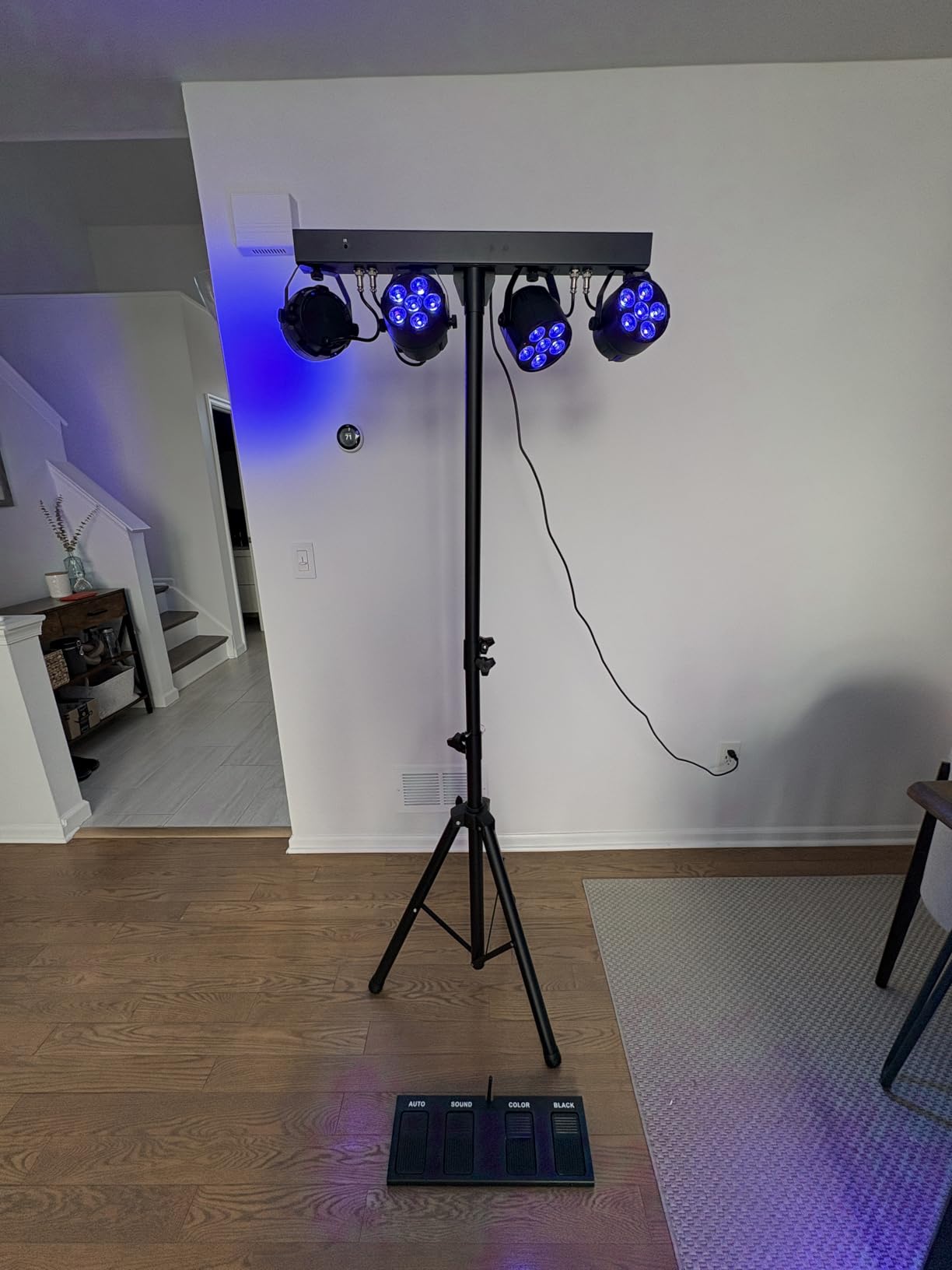 Telbum DJ Stage Lights with Stand, 240W RGBW LED Par Light, DMX, Wireless Footpedal, Remote Control, Sound-Activated Professional DJ Lighting Package for Gig Bar Wedding Party Show Church and Concerts customer photo 1