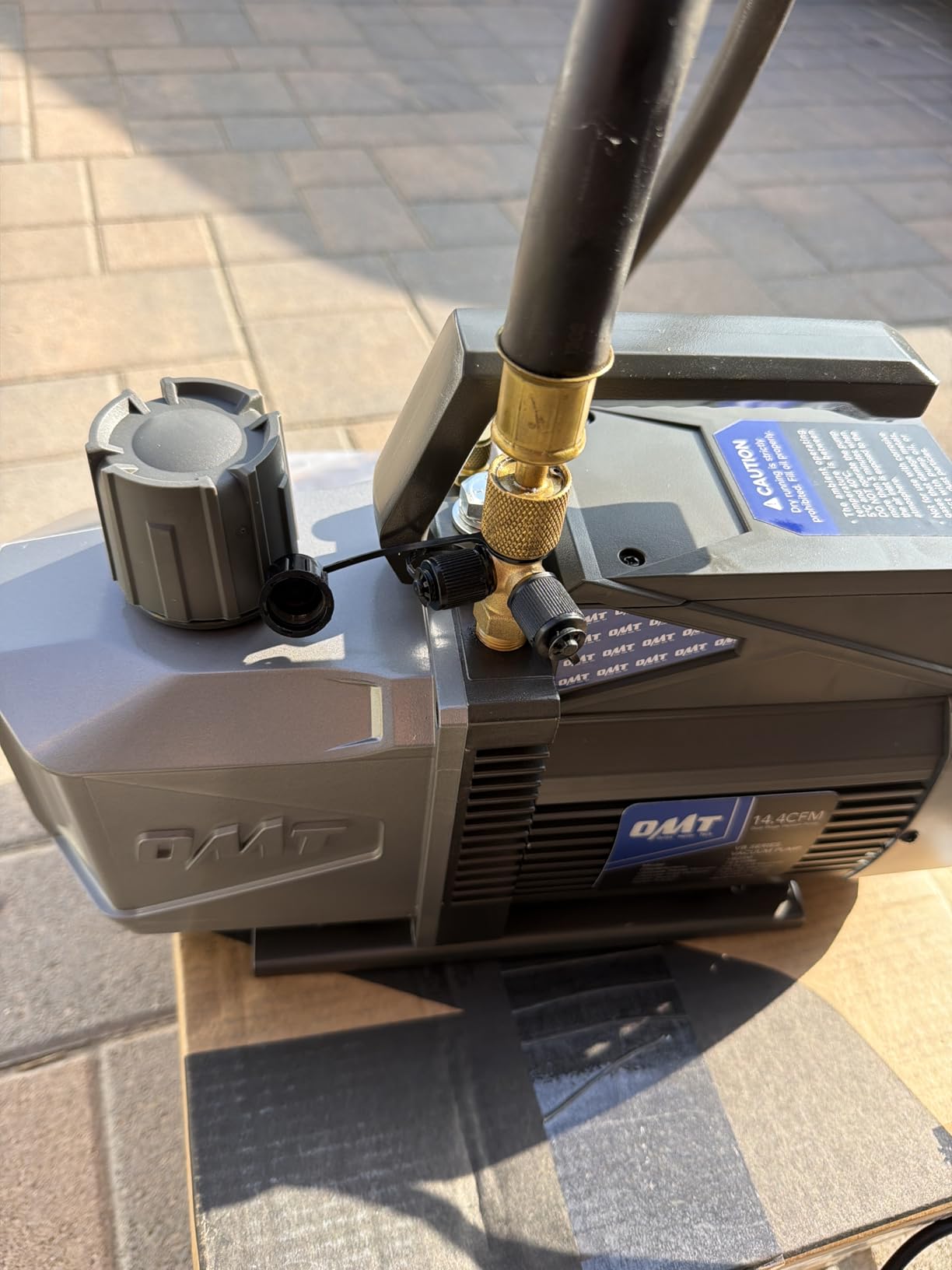 Orion Motor Tech 14.4 cfm 2 Stage Vacuum Pump, 1.5 hp Rotary Vane HVAC Vacuum Pump with 1.5 Micron Ultimate Vacuum, AC Vacuum Pump for R134a R22 R410A customer photo 2