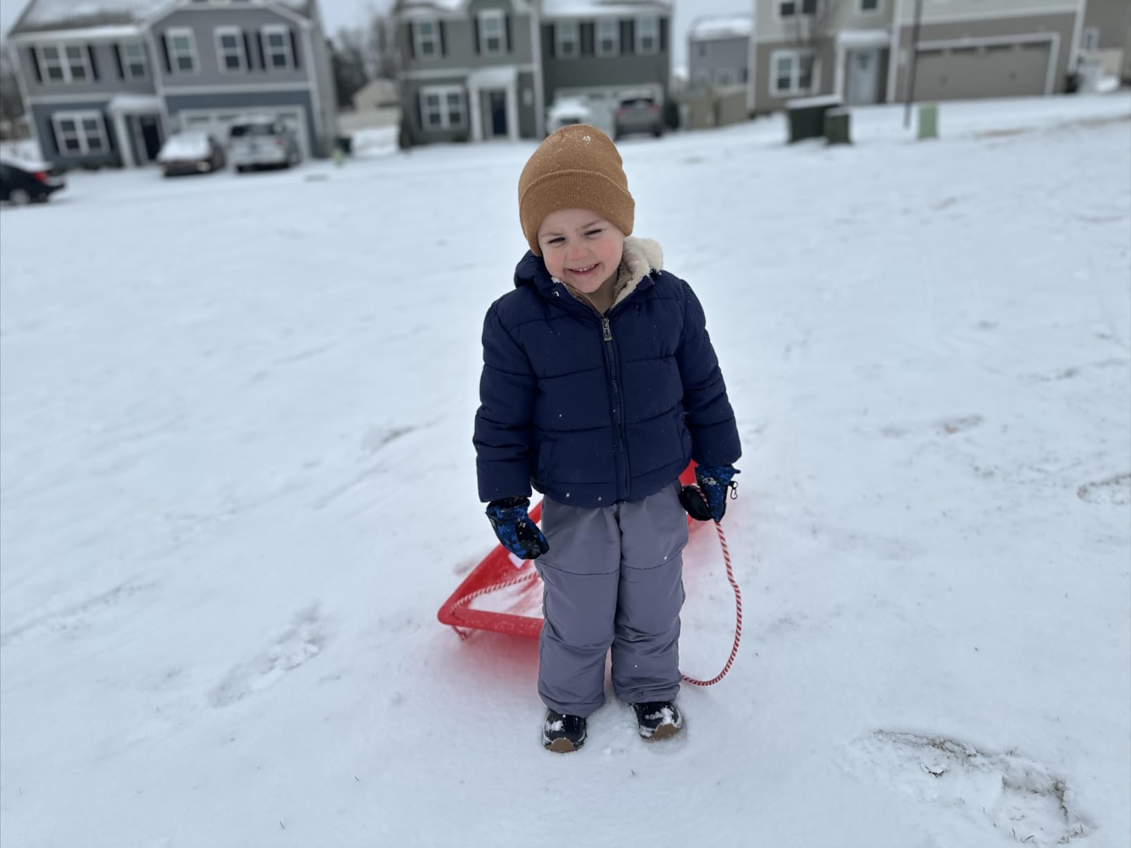 Slippery Racer Downhill Sprinter Flexible Kids Toddler Plastic Cold-Resistant Toboggan Snow Sled with Pull Rope and Handles - 35 Inch customer photo 2