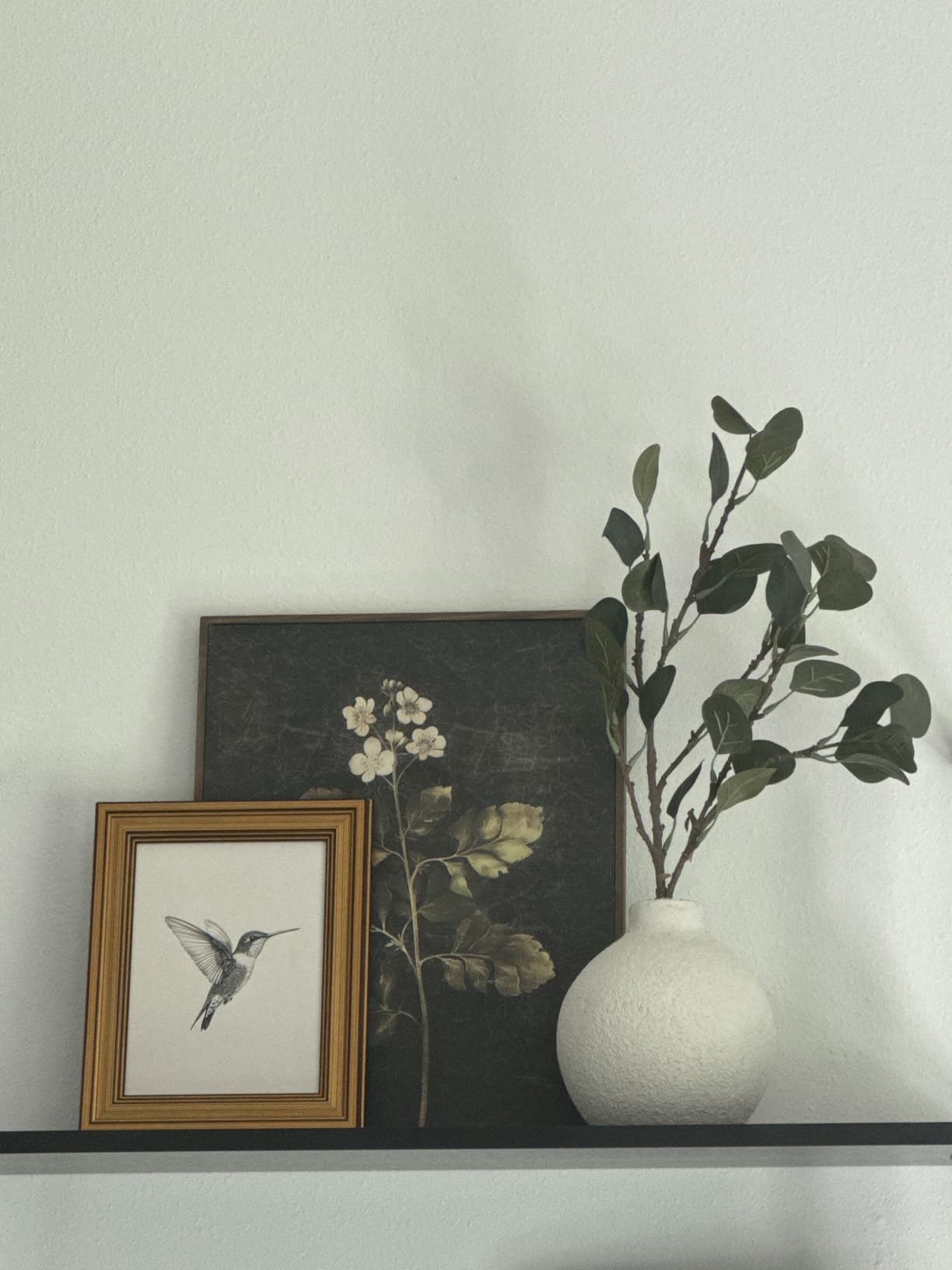 VIYYIEA Vintage Gold Framed Wall Art, Sketch Birds Canvas Painting, Cute but Exquisite Wall Decor, No Glass No Glare, Suitable for Bedside Tables, Foyer, Bookshelves, Hummingbird - 10L x 8W customer photo 2