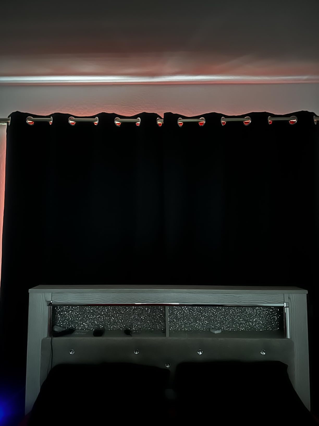 IGEMAEVE Black 100% Blackout Curtains 84 Inch Length 2 Panels Set, Black Out Curtains for Bedroom 84 Inch Long, Rod Pocket Energy Saving Room Darkening Drapes for Living Room Dining Room Window customer photo 1