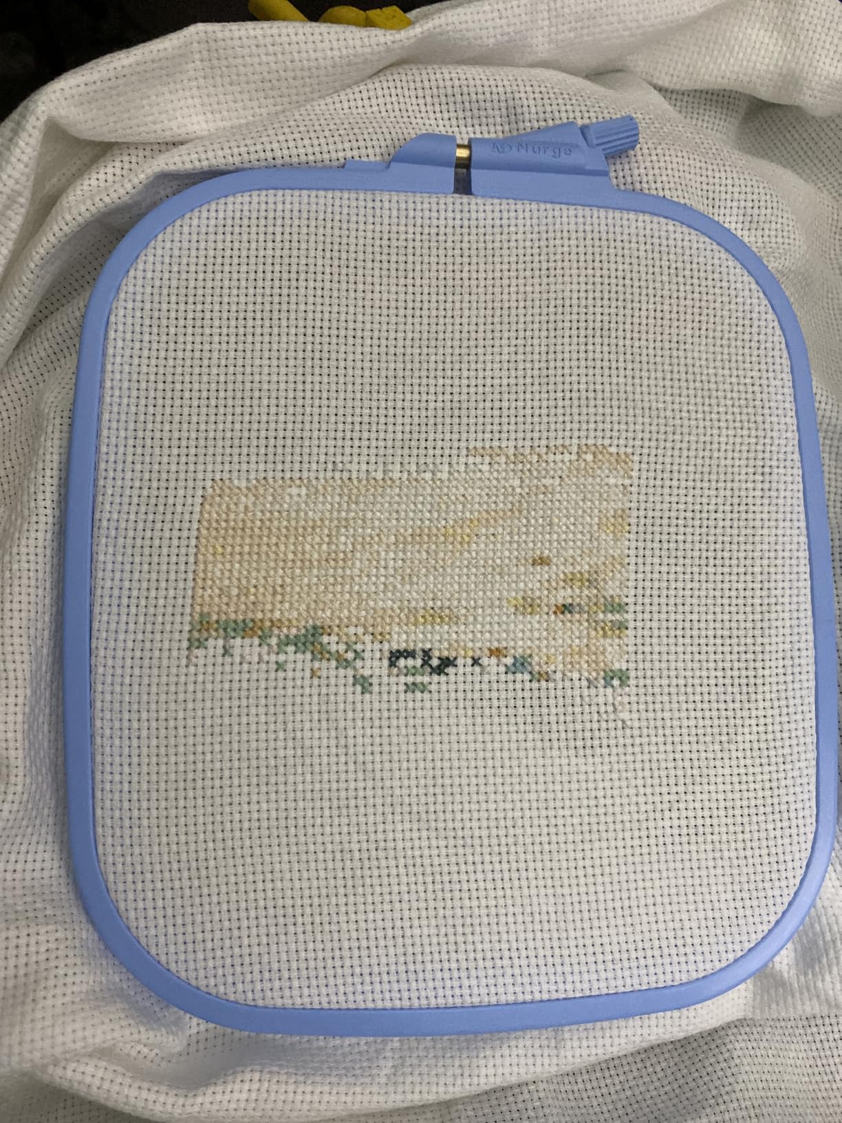 Nurge Square Embroidery Hoop - Plastic Cross Stitch Frame for Needlepoint & Embroidery - Adjustable Craft Hoop - Blue - Set of 3 customer photo 1