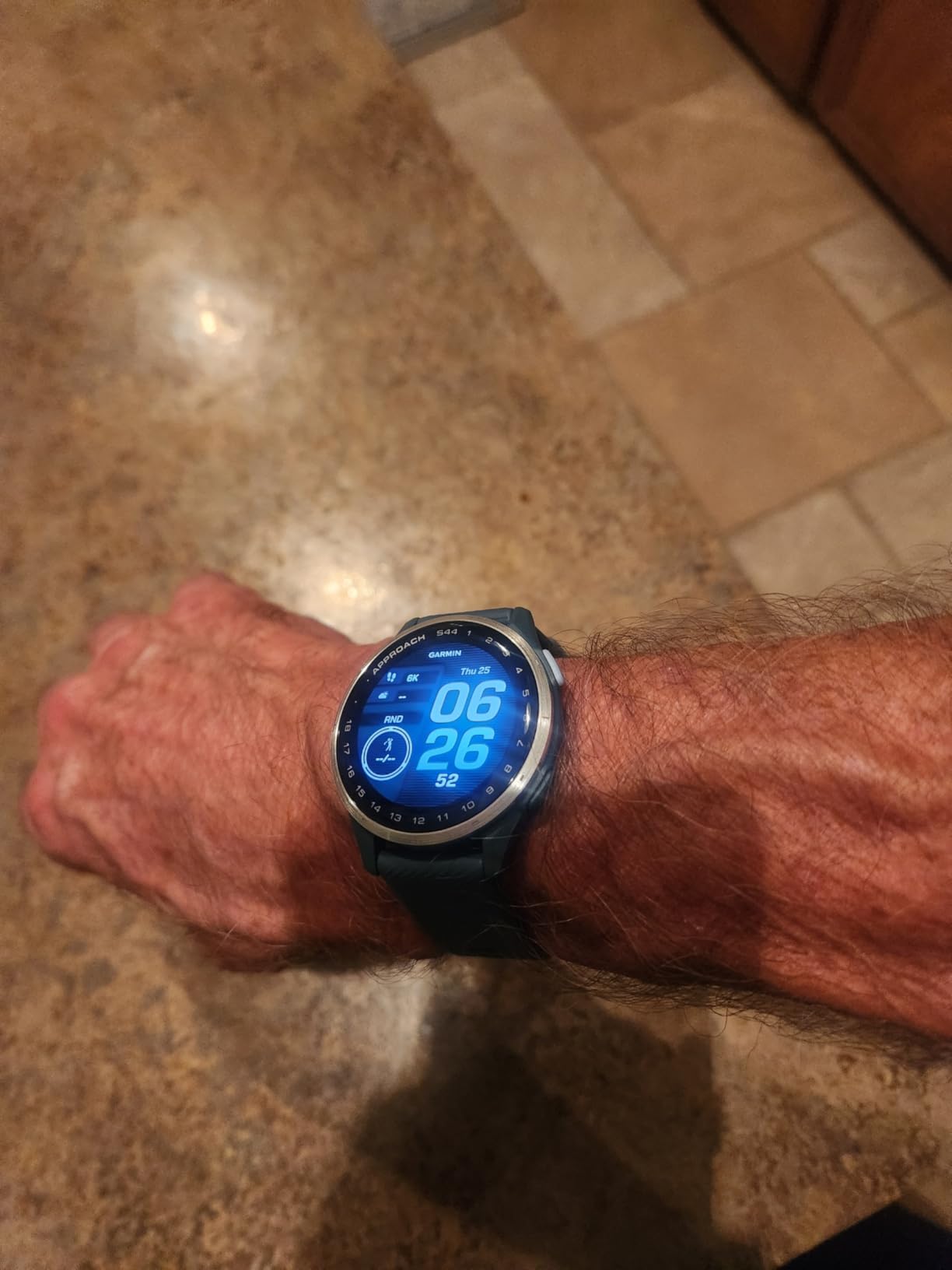 Garmin Approach S50, Advanced Golf GPS Smartwatch, AMOLED Display, On-Course Features, Wrist-Based Heart Rate, Slate Aluminum Bezel with Black ComfortFit Nylon Band customer photo 2