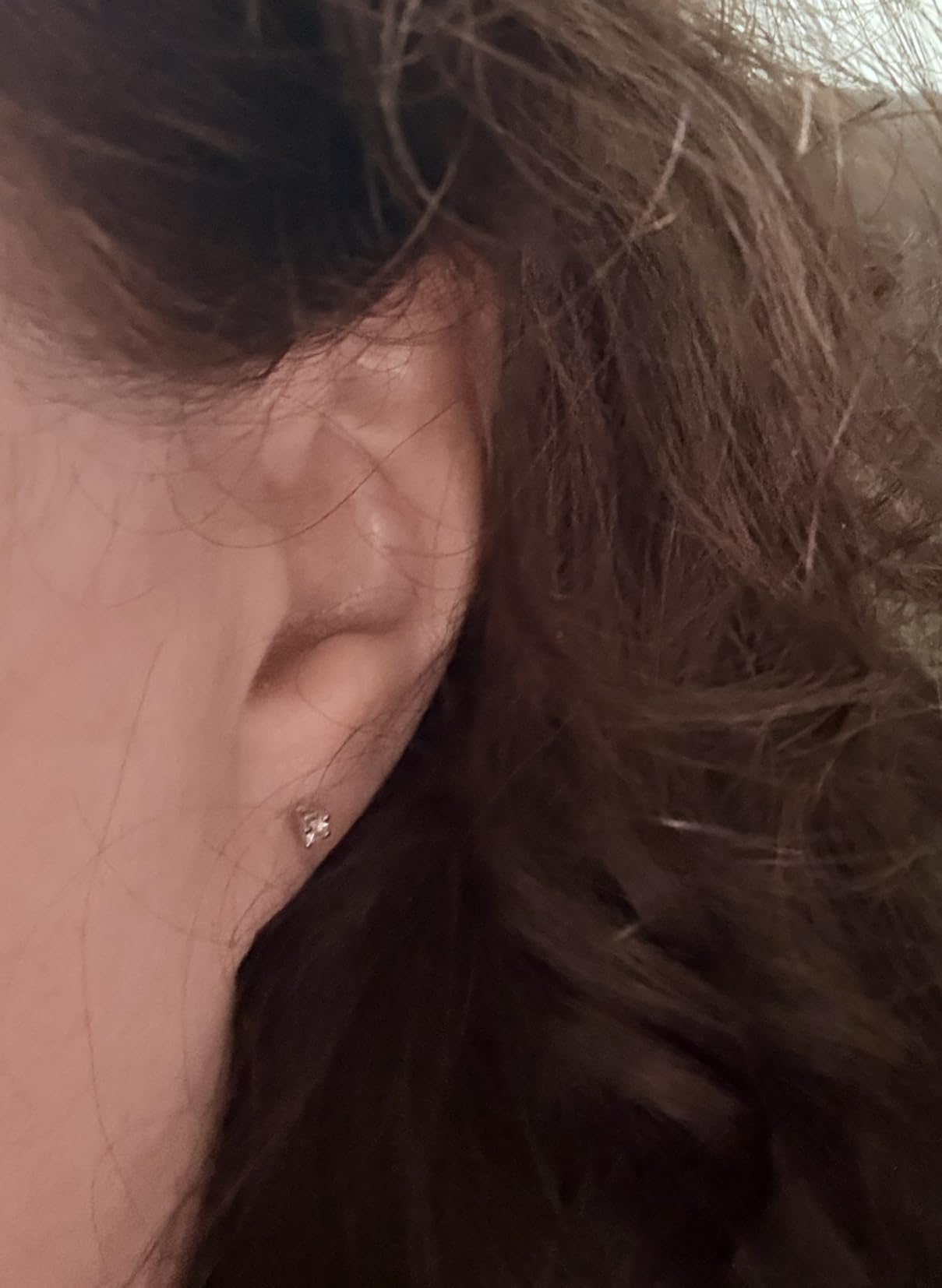 Lab-Grown Diamond Stud Earrings | 925 Sterling Silver Studs and 14KT Gold 925 Plated Silver | Hypoallergenic Fine Jewelry | 4-Prong Basket, Push Back Nut | Round Cut, SI1 Clarity, F Color | 1/10,1/5,1/4,1/3,3/8,1/2,3/4,7/8,1,1 1/2 ct tw customer photo 1