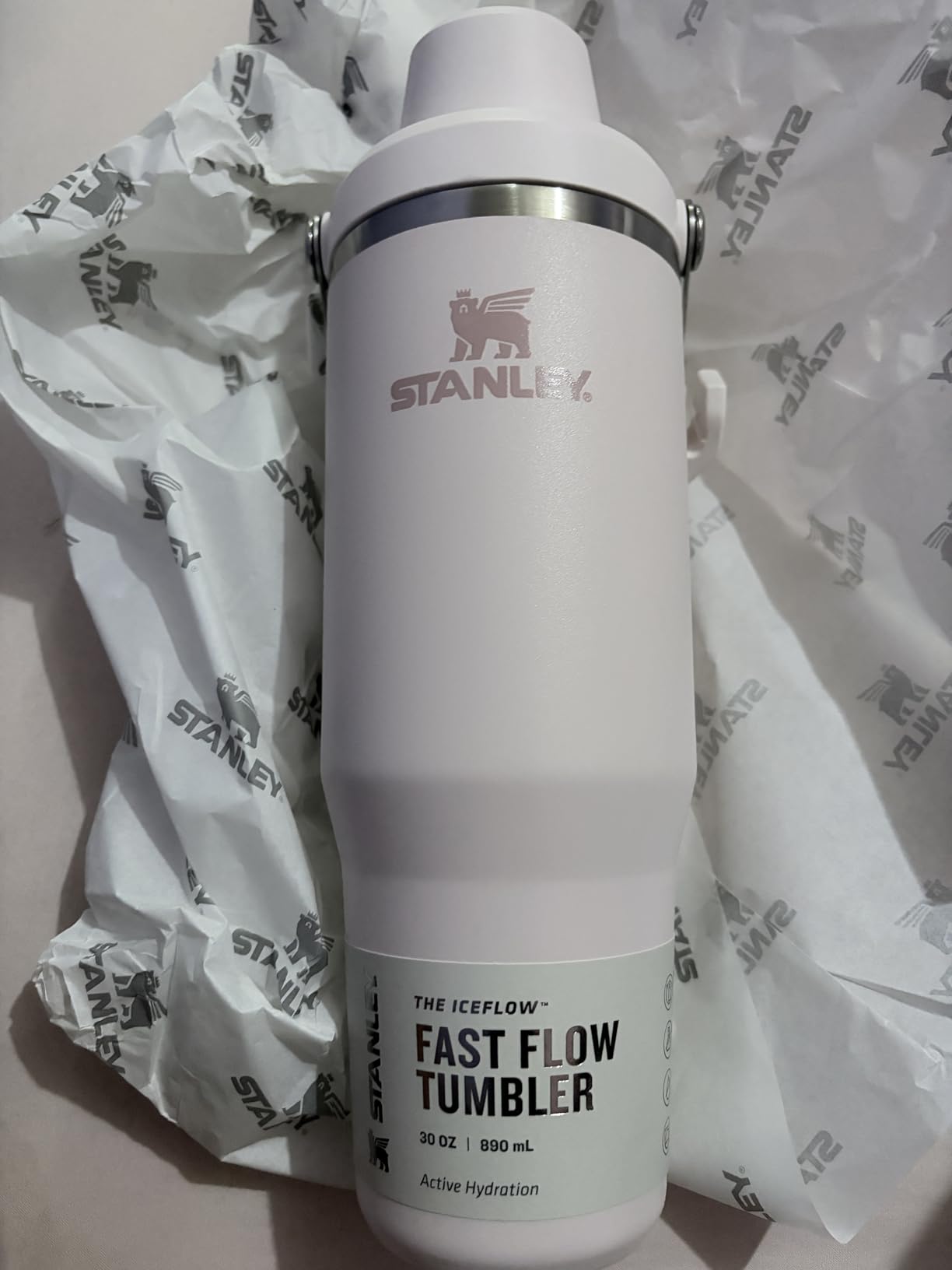 Stanley IceFlow 2.0 Fast Flow Tumbler with Handle 40 oz | Twist On Angled Spout Lid | Leakproof Water Bottle | Insulated Stainless Steel | BPA-Free | Rose Quartz customer photo 1