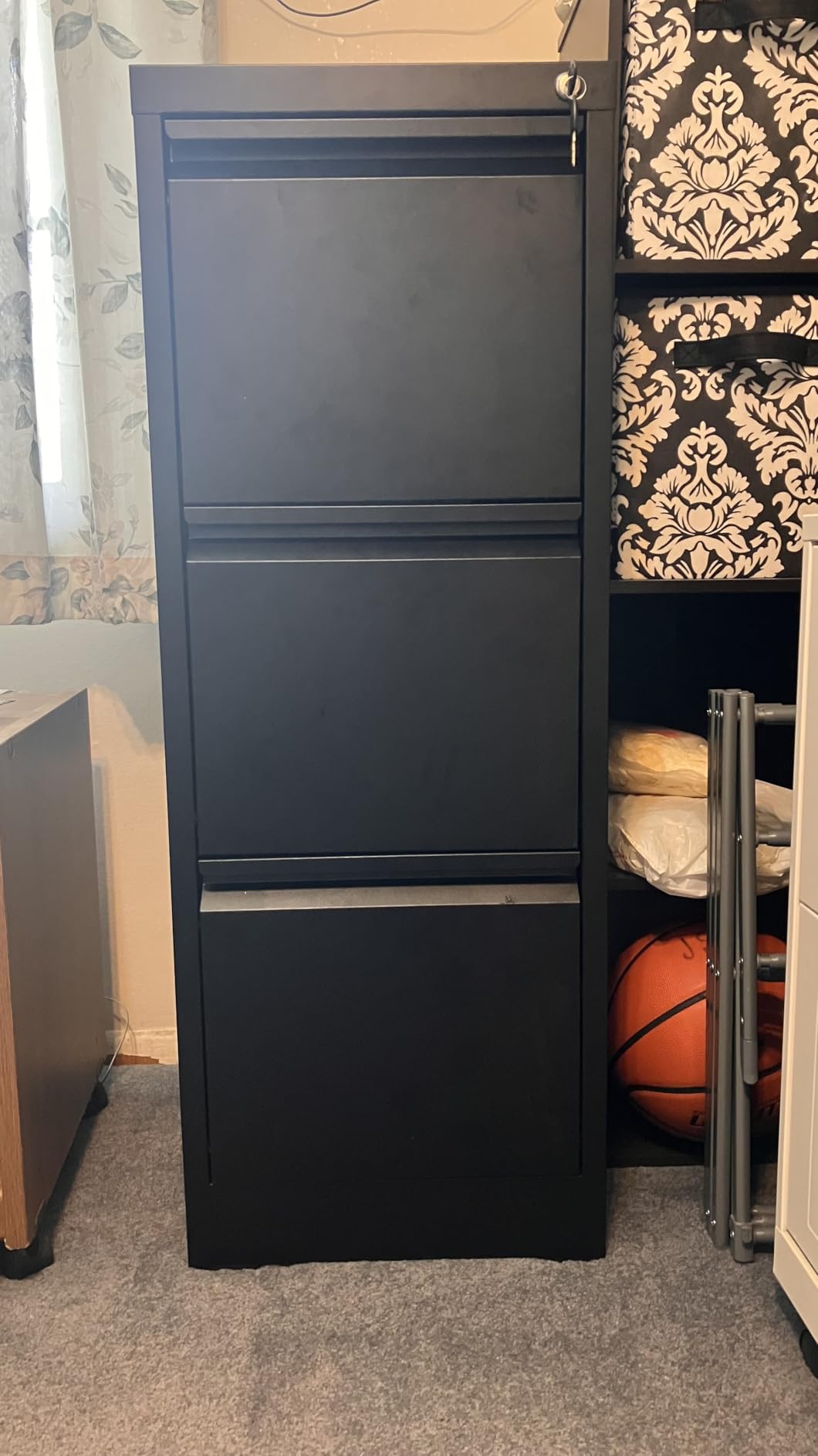 4 Drawer File Cabinet with Lock, Metal Vertical Filing Cabinets for Home Office, Heavy Duty File Storage Cabinet for Letter/Legal/A4/F4 Size File, Assembly Require (Black, Vertical 4 Drawer) customer photo 1