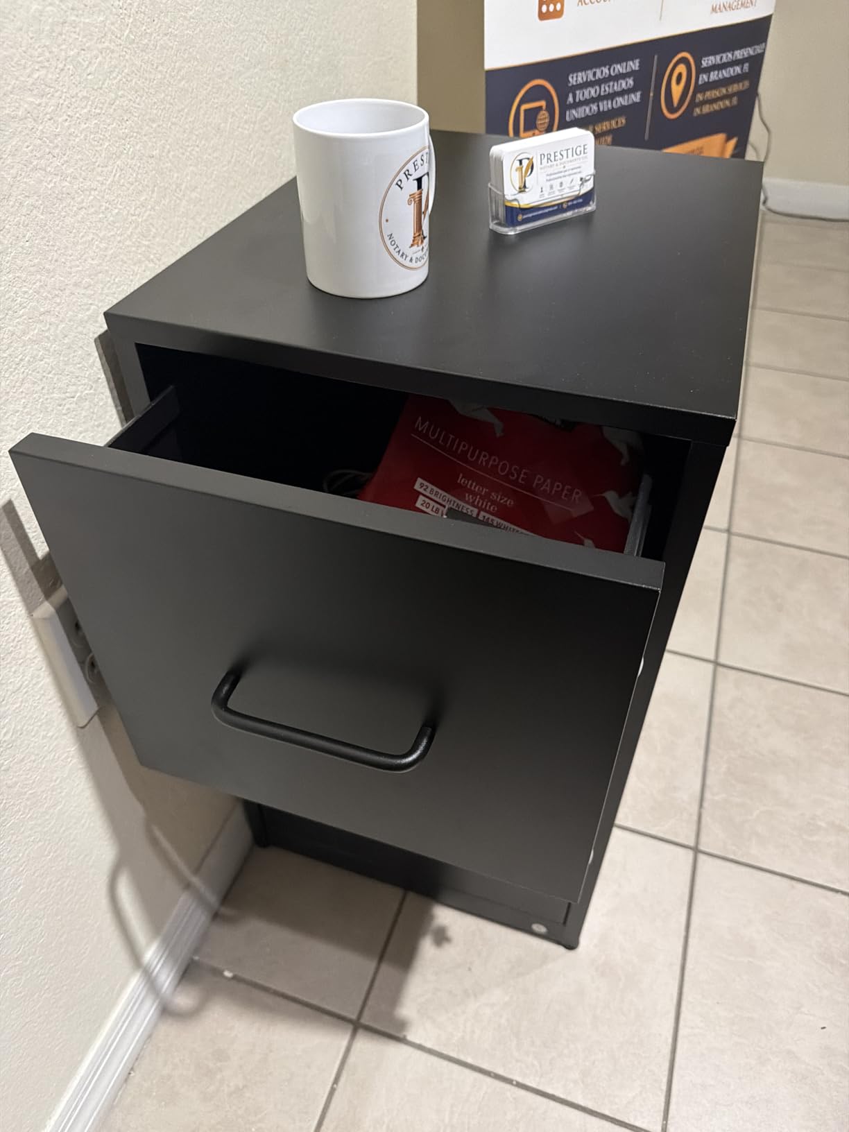 4 Drawer File Cabinet with Lock, Metal Vertical Filing Cabinets for Home Office, Heavy Duty File Storage Cabinet for Letter/Legal/A4/F4 Size File, Assembly Require (Black, Vertical 4 Drawer) customer photo 2