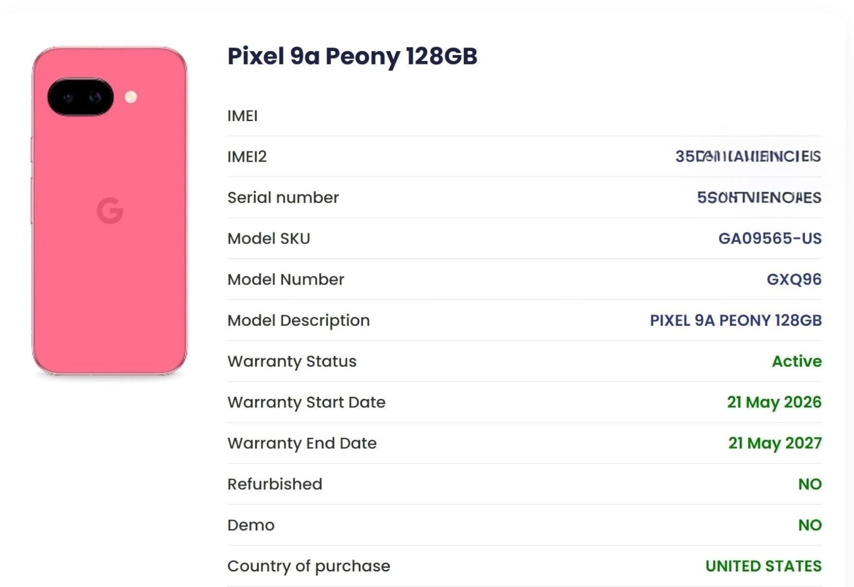 Pixel 9a with Gemini - Unlocked Android Smartphone with Incredible Camera and AI Photo Editing, All-Day Battery, and Powerful Security - Peony - 128 GB customer photo 1