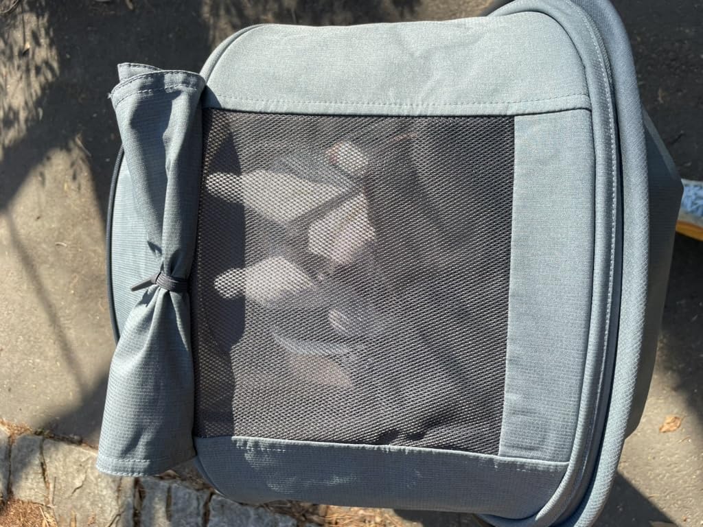 Minu V3 Travel Stroller | Lightweight + Compact Design | One-Hand Fold + Unfold | from Birth + Overhead Compatible | Dillan (Stone Blue/Carbon Frame/Sand Leather) customer photo 1