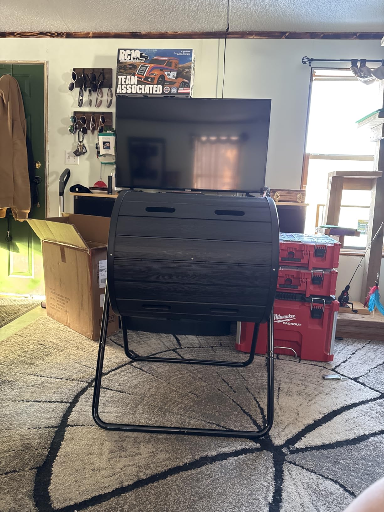 PatioZen Dual Chamber Tumbling Composter 45 Gallon Large Outdoor Tumbling Composter Efficient Batch Composting Easy Turn Design (Black, 45 Gal) customer photo 2