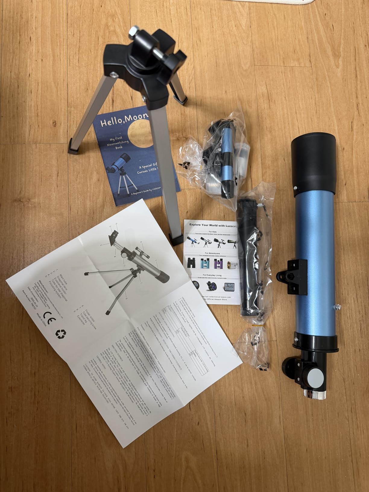 Telescope for Kids 50mm 100x Magnification Beginner Telescopio with Tripod, 2 Eyepieces & Finder Scope, STEM Educational Gift for Boys & Girls Ages 6-12, Portable Kids Telescope for Astronomy customer photo 1