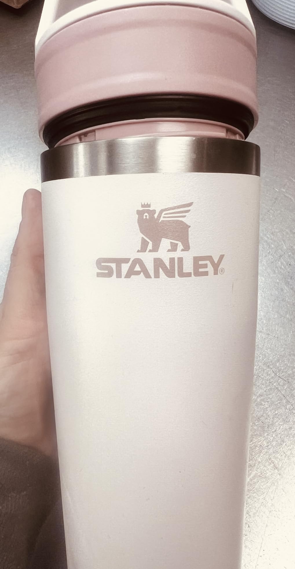 STANLEY Cafe To Go Travel Mug 20 oz | Leakproof Two-Part Drink Through Lid | Tumbler Cup for Coffee, Tea and Drinks | Insulated Stainless Steel Coffee Mug | BPA-Free | Rose Quartz customer photo 1