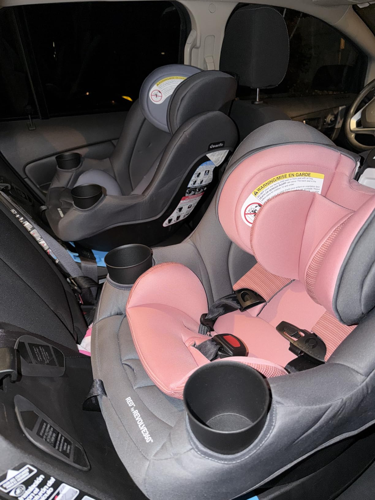 Evenflo REO by Revolve360 Rotating 2-in-1 Convertible Car Seat, 360 Degrees, Infant to Toddler, Forward and Rear Facing, Compact Design, One-time Install, Lenox customer photo 1