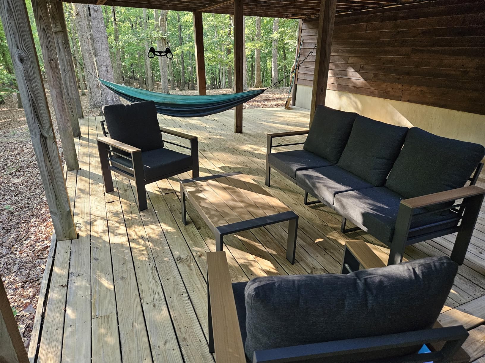 Aoxun Patio Furniture Set, 5 Piece Aluminum Patio Sets with 5 inch Thicken & Washable Cushion, Waterproof Outdoor Furniture with Coffee Table, Outdoor Couch Sectional for Backyard, Porch and Garden customer photo 1