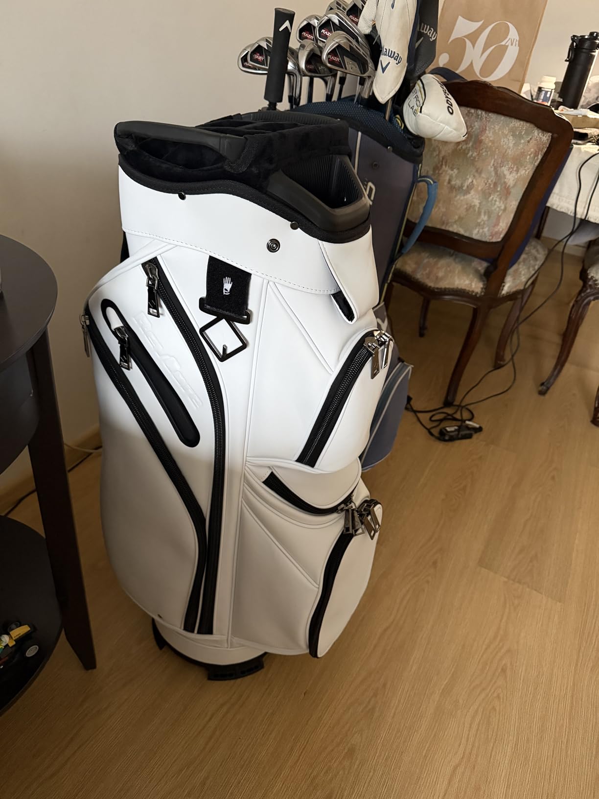 REVCORE Upgraded Luxury Golf Cart Bag, Premium Synthetic Leather, 15 Way Dividers, Black Alloy Hardware, 9 Pockets | 2 Magnetic, 2 Insulated Cooler, 2 Felt-Lined Valuable & Oversized Putter Well customer photo 2