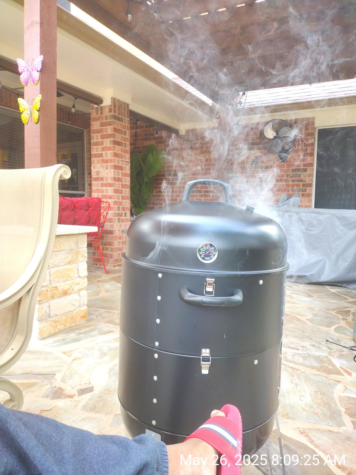 BBQ Charcoal Smoker for Meat: 16 Inch Heavy Duty 4 In 1 BBQ Charcoal Grills - Vertical Barbecue Smokers Grill Combo for Outdoor Cooking Patio Backyard Picnic Party Grilling customer photo 2
