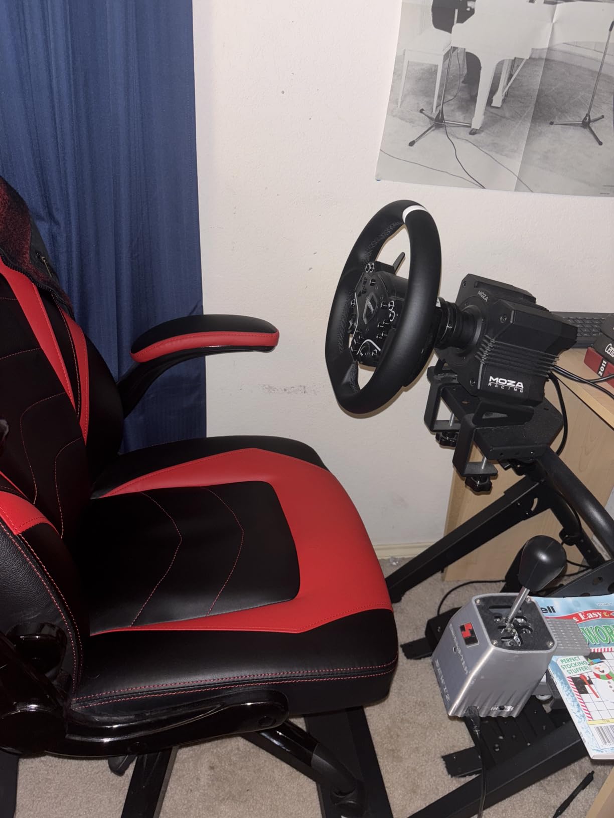ARES WING Foldable Sim Racing Wheel Stand with Chair Fixing Slot, Formula and GT Racing Simulator Cockpit Compatible with Fanatec, Thrustmaster, Logitech, Moza, Racing Games on PS5, PS4, Xbox and PC customer photo 1